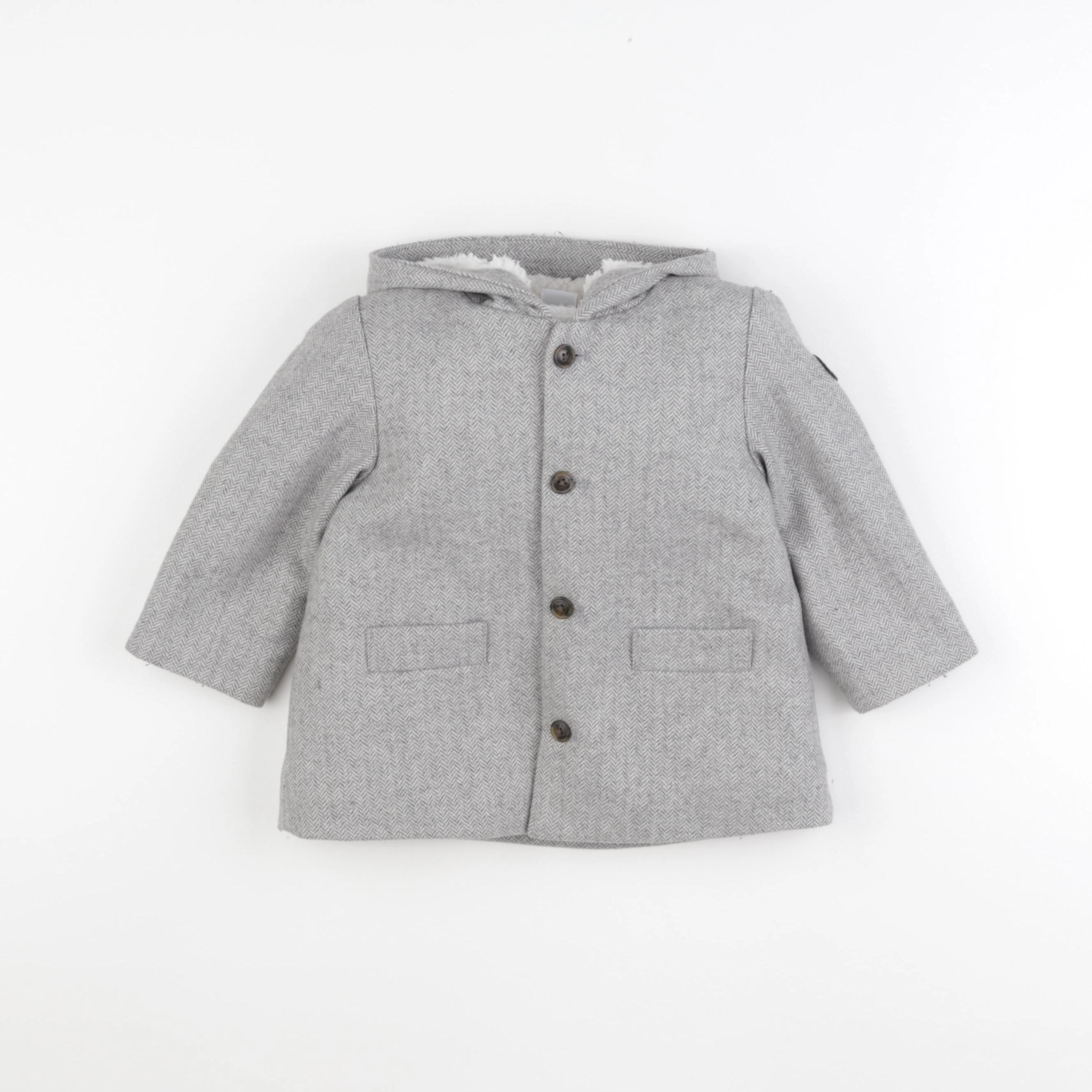 Petit Bateau - manteau gris - 18 mois