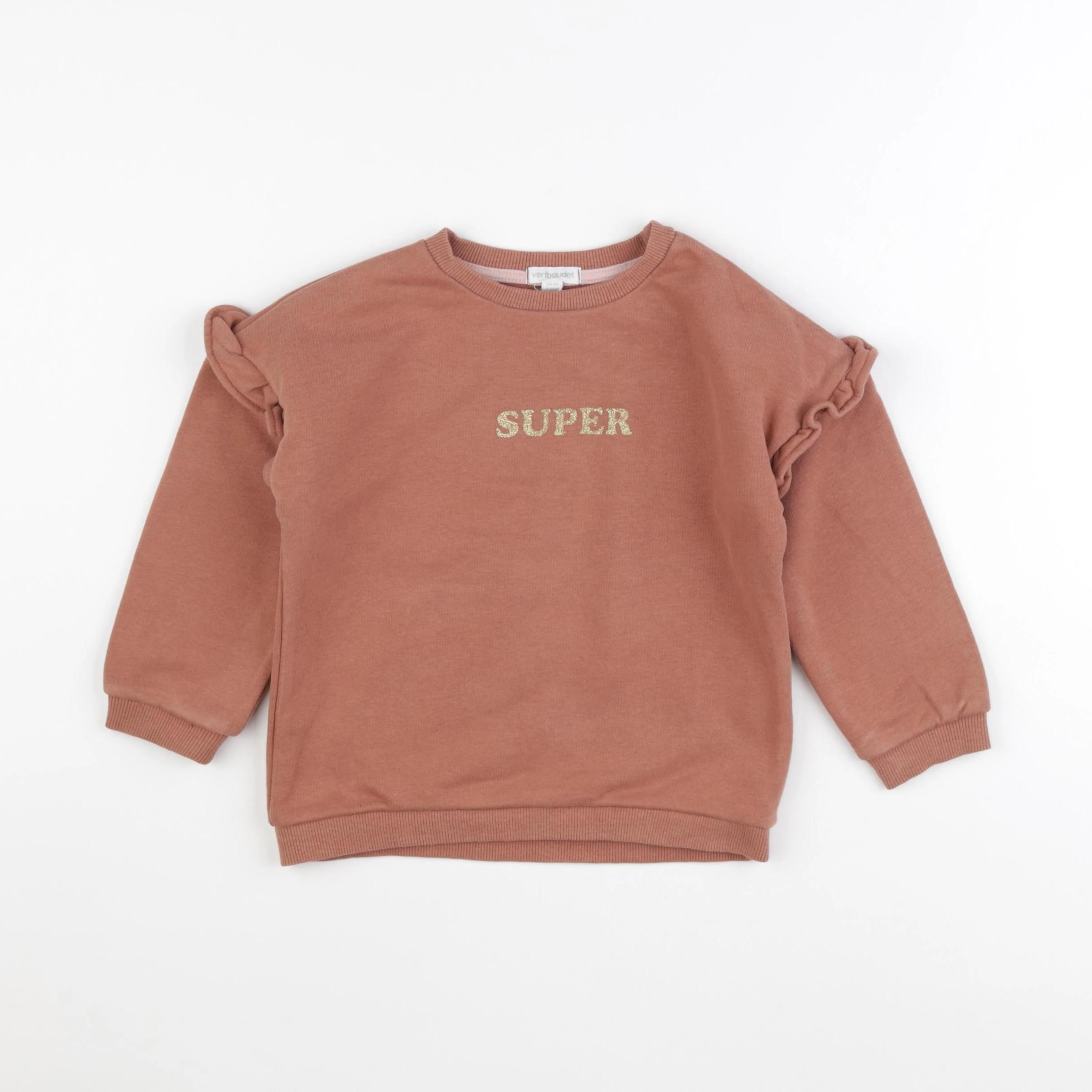 Vertbaudet - sweat marron - 4 ans