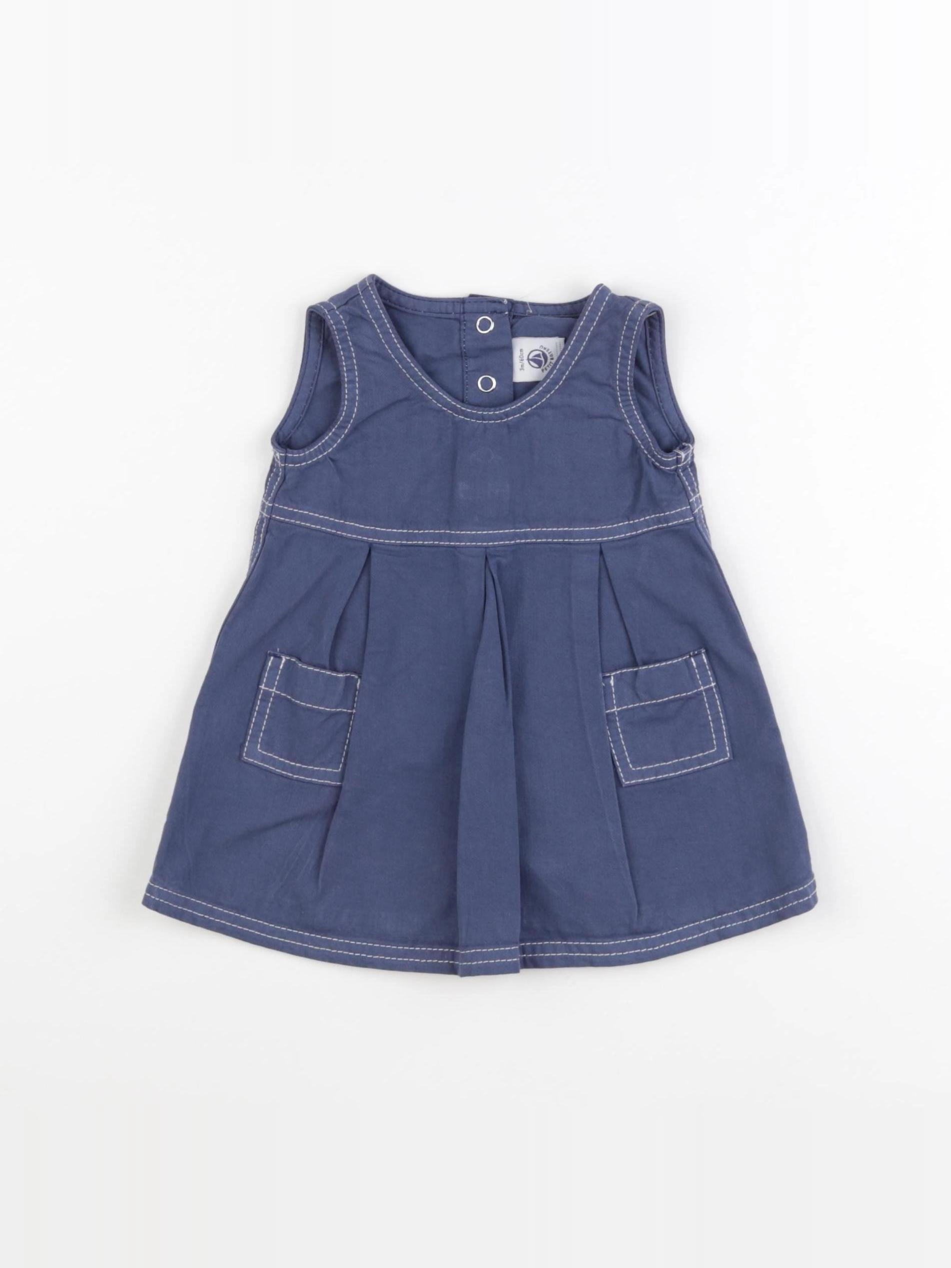 Petit Bateau - robe bleu - 3 mois