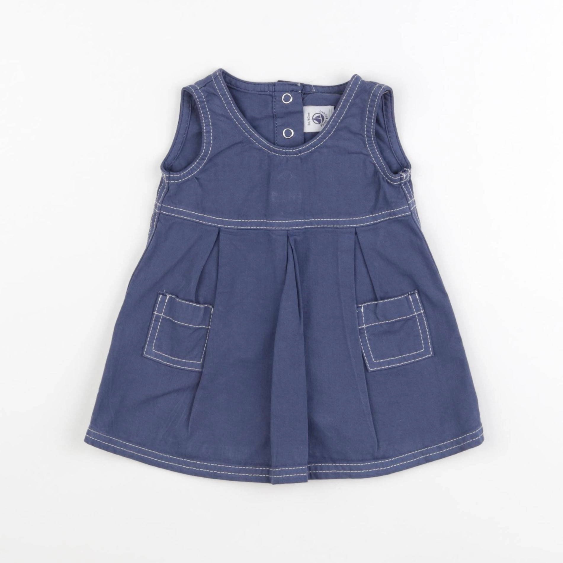Petit Bateau - robe bleu - 3 mois