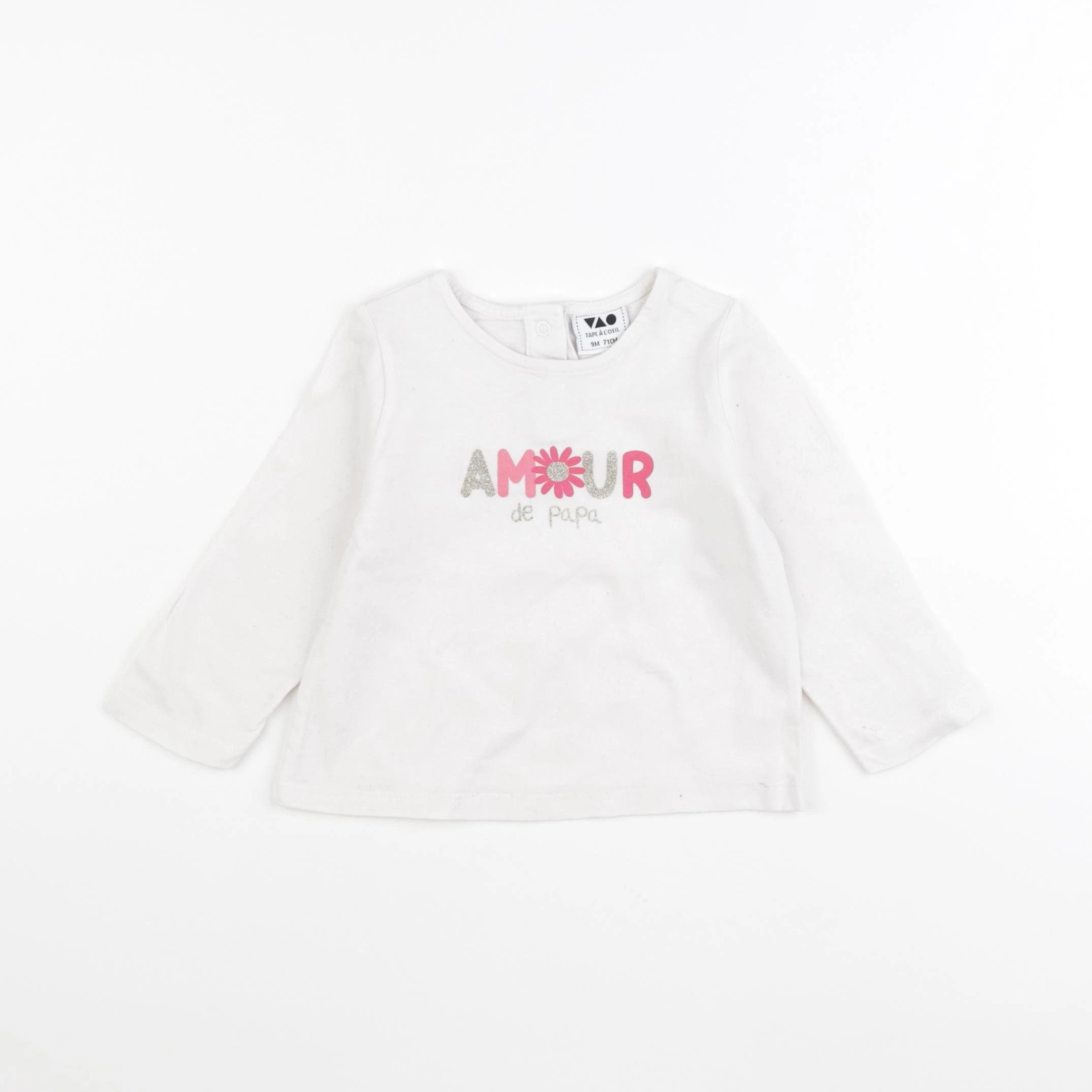 Tape à l'oeil - tee-shirt blanc - 9 mois