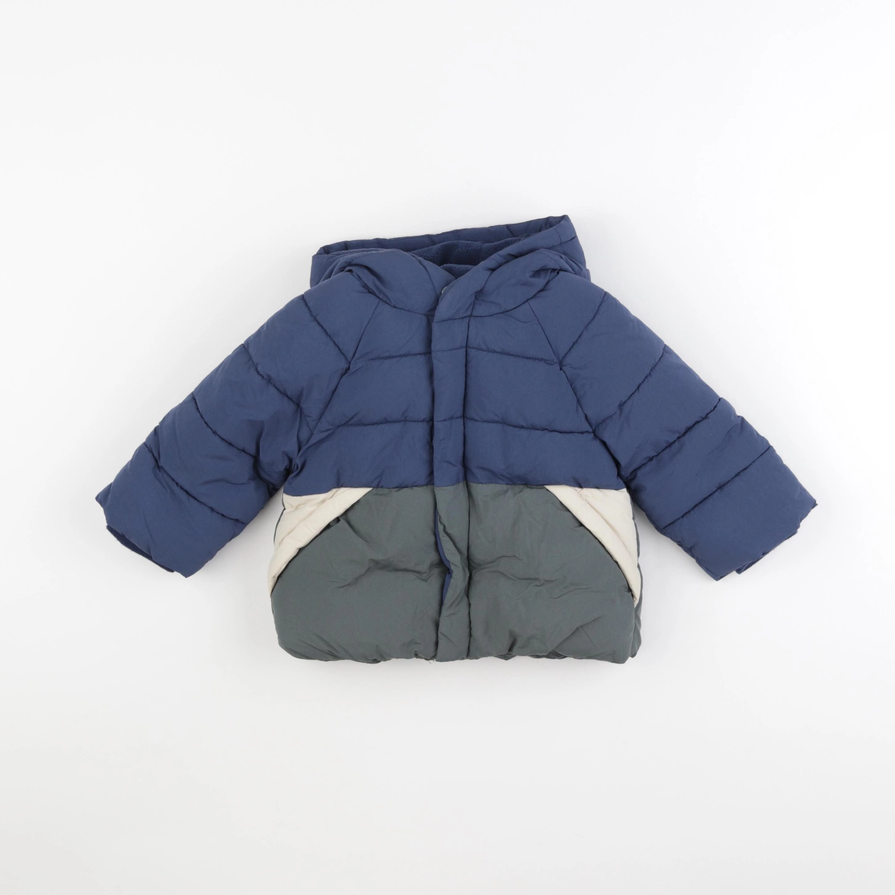 Vertbaudet - doudoune bleu, vert - 18 mois