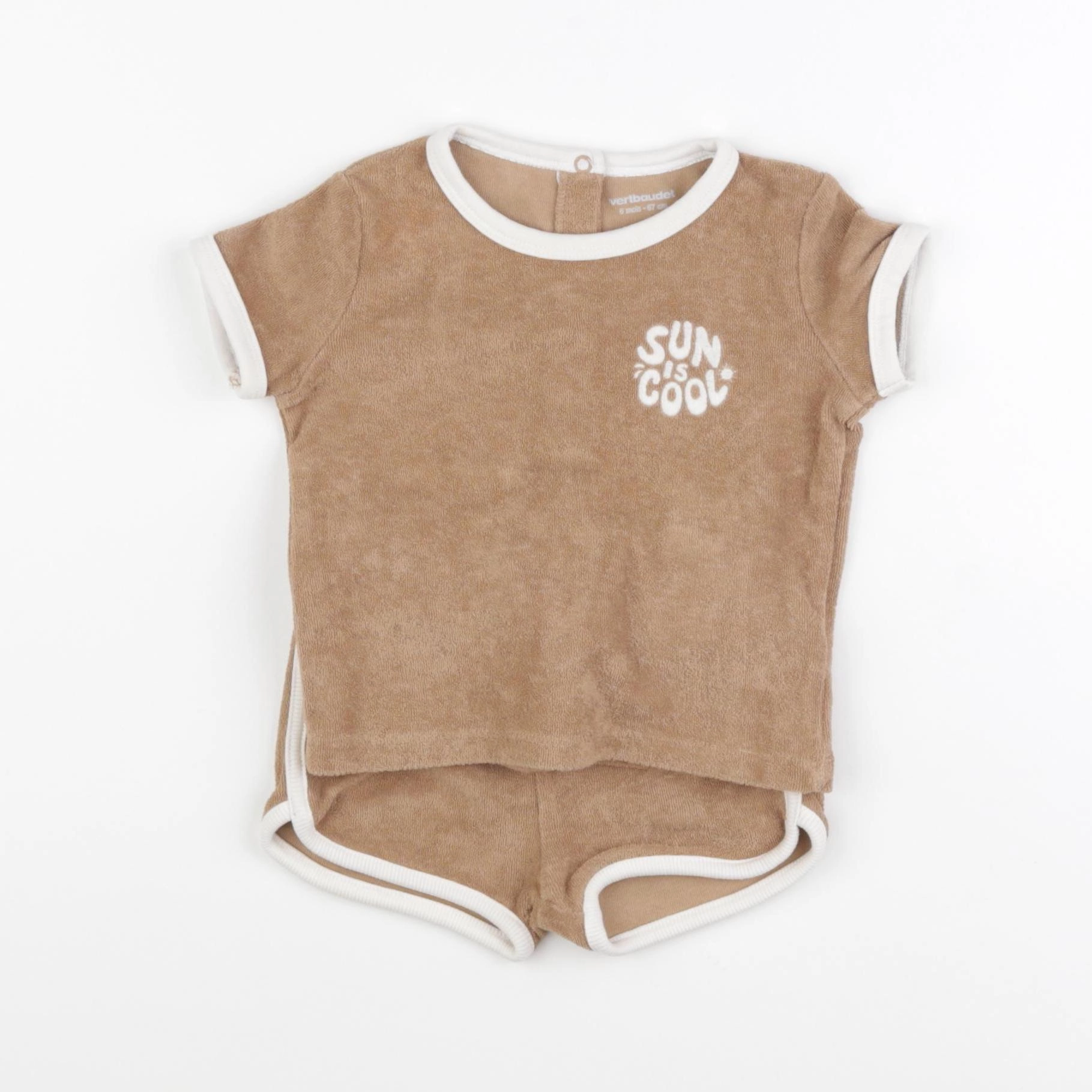 Vertbaudet - ensemble marron - 6 mois