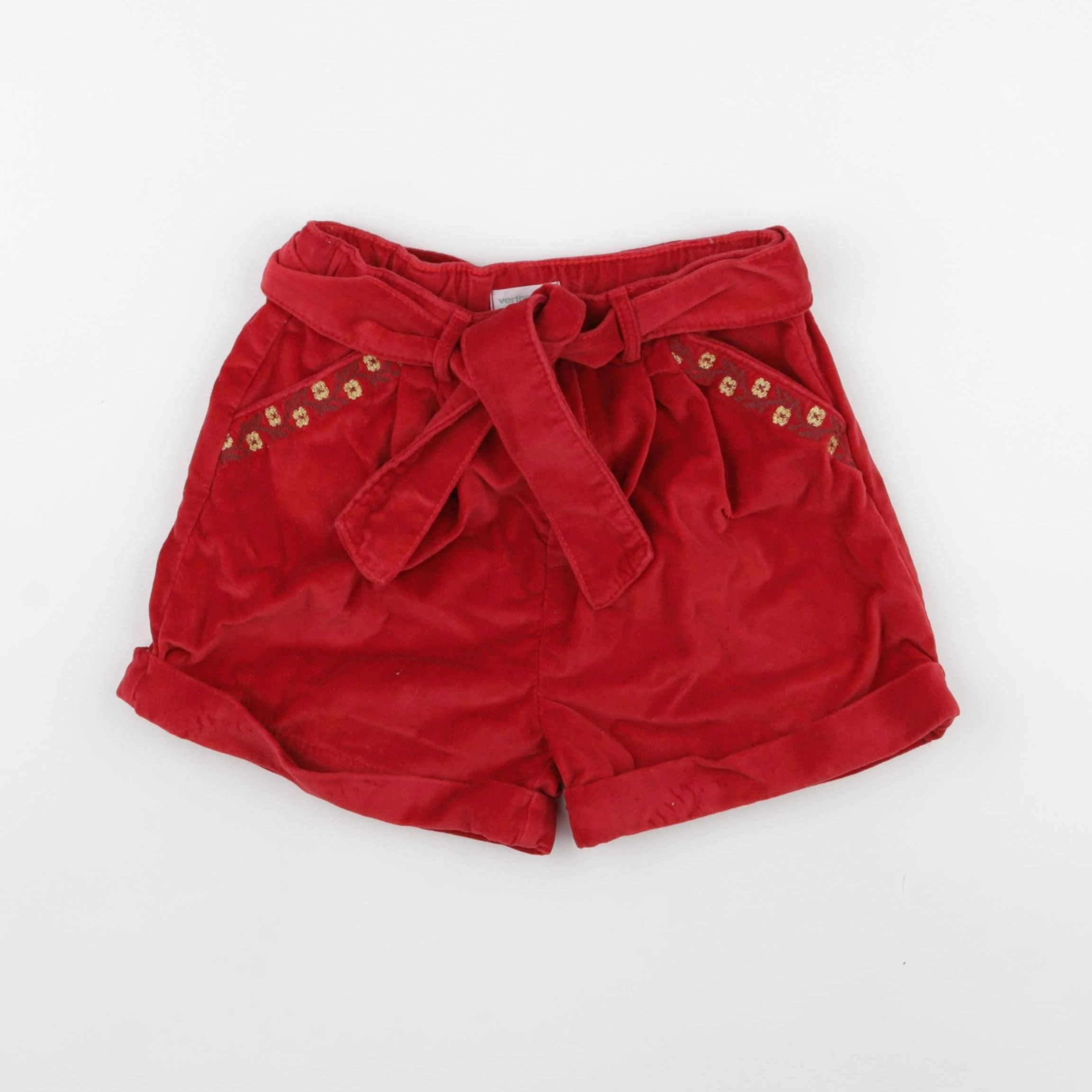 Vertbaudet - short rouge - 8 ans