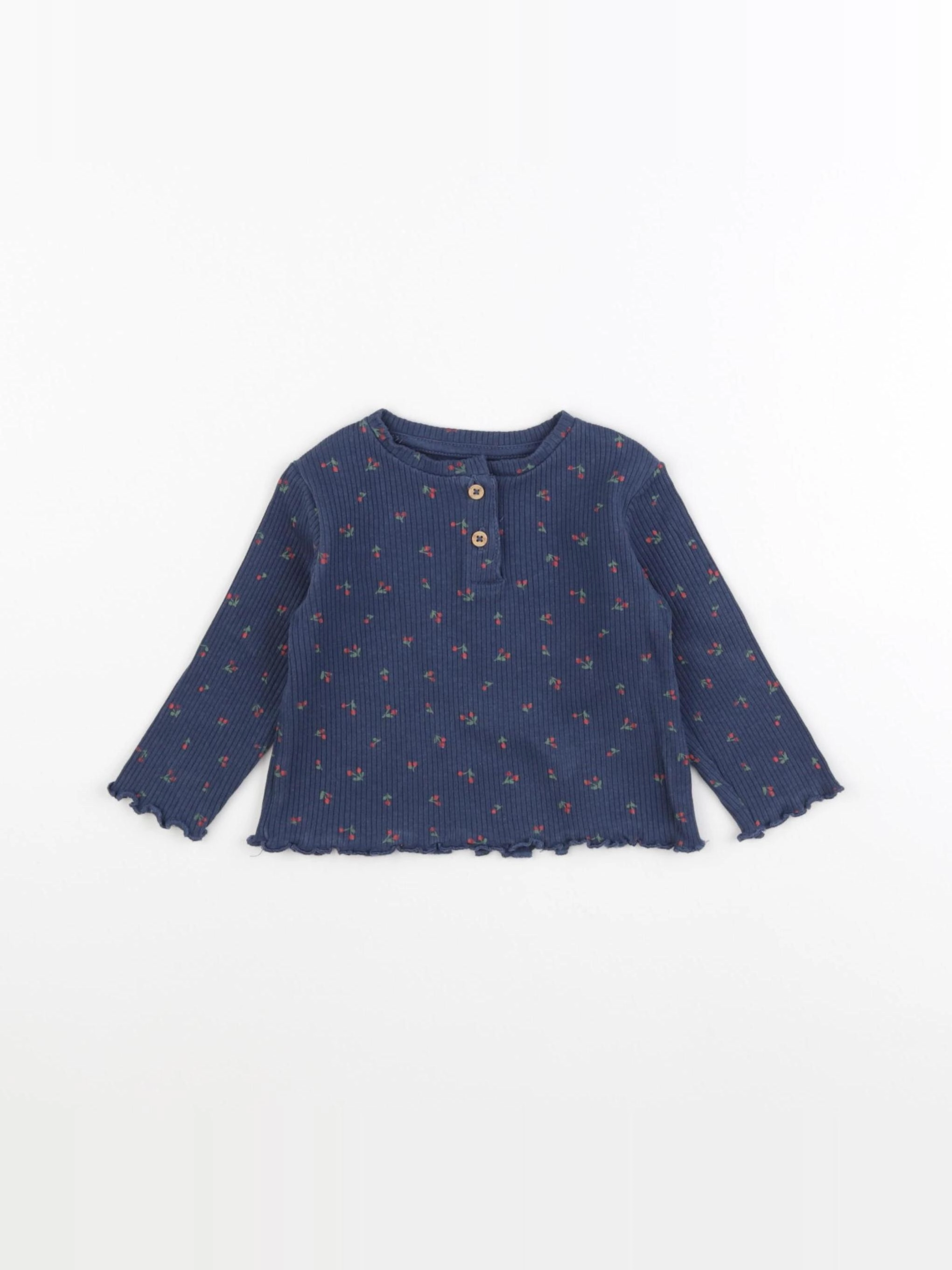 Vertbaudet - tee-shirt bleu - 9 mois