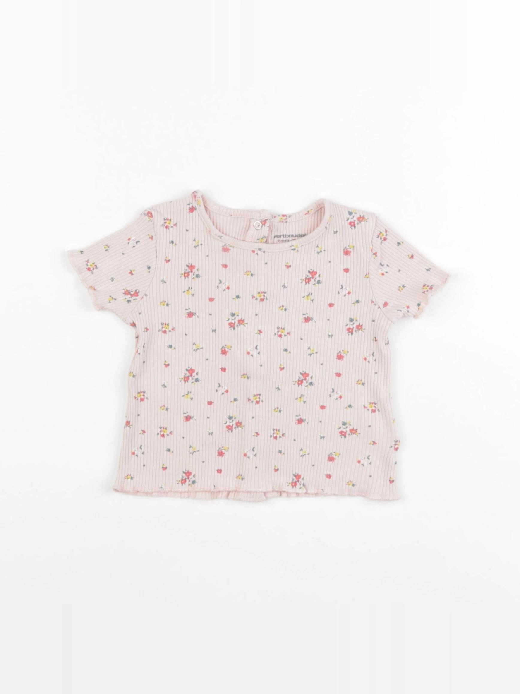 Vertbaudet - tee-shirt rose - 9 mois