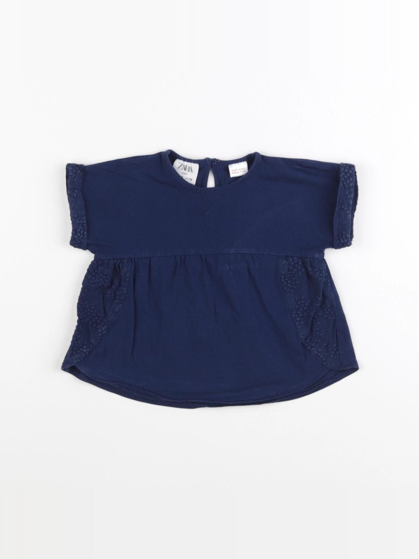 Zara - tee-shirt bleu - 6/9 mois