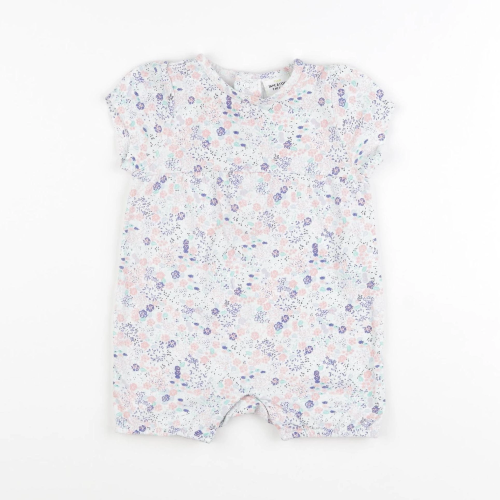 Tape à l'oeil - pyjama coton bleu, rose - 9 mois
