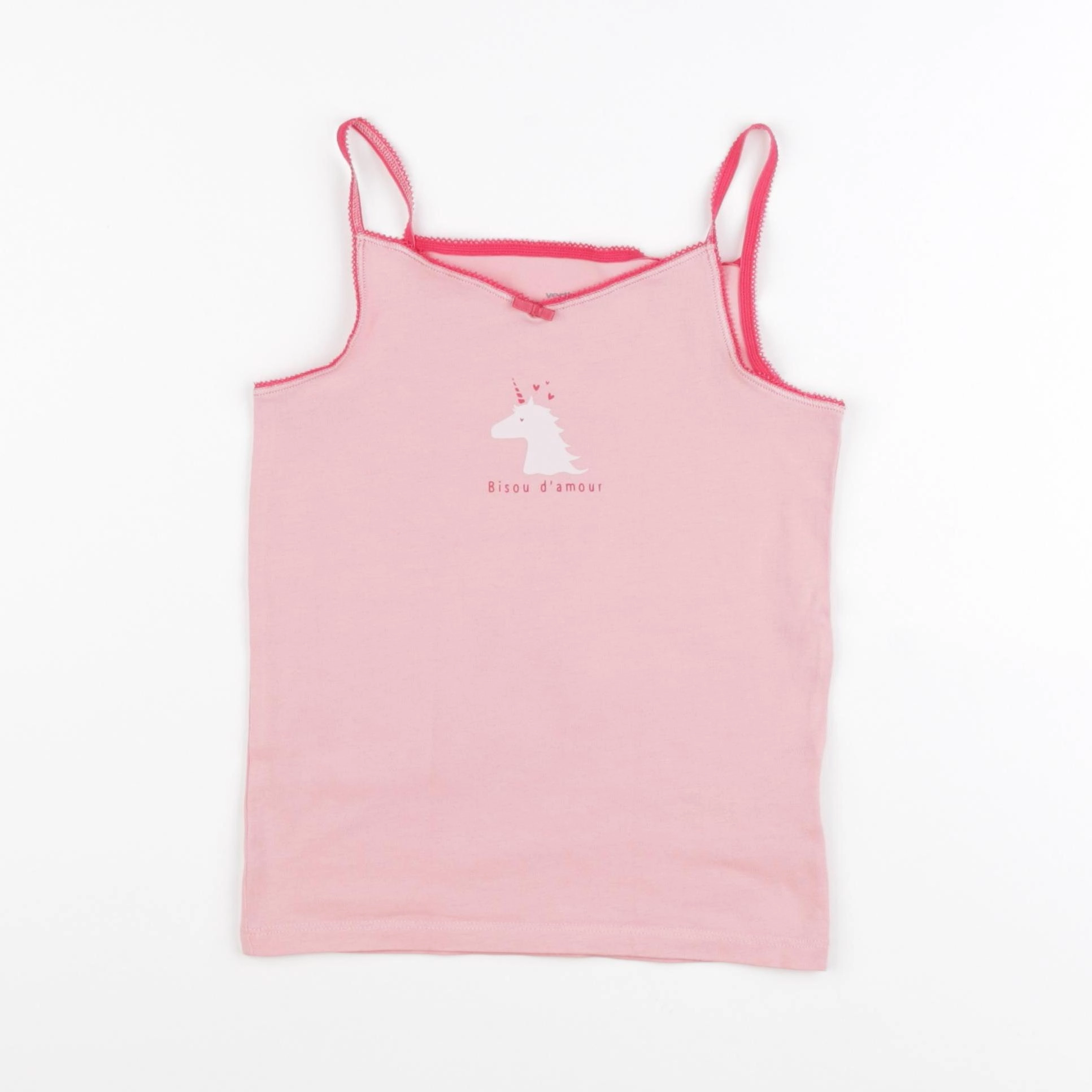 Vertbaudet - maillot de corps rose, blanc - 6 ans