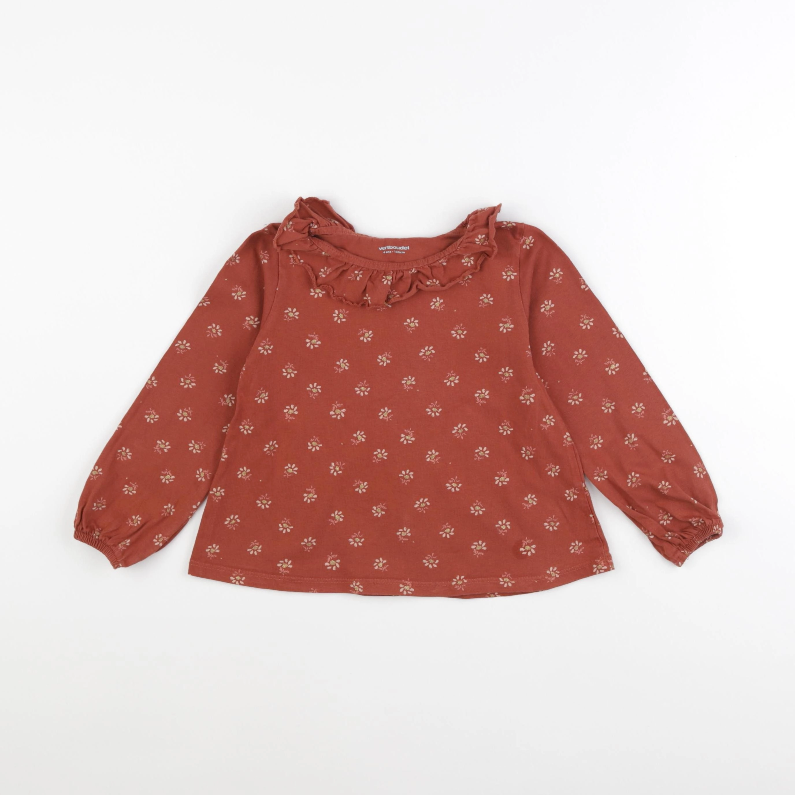 Vertbaudet - tee-shirt marron - 4 ans