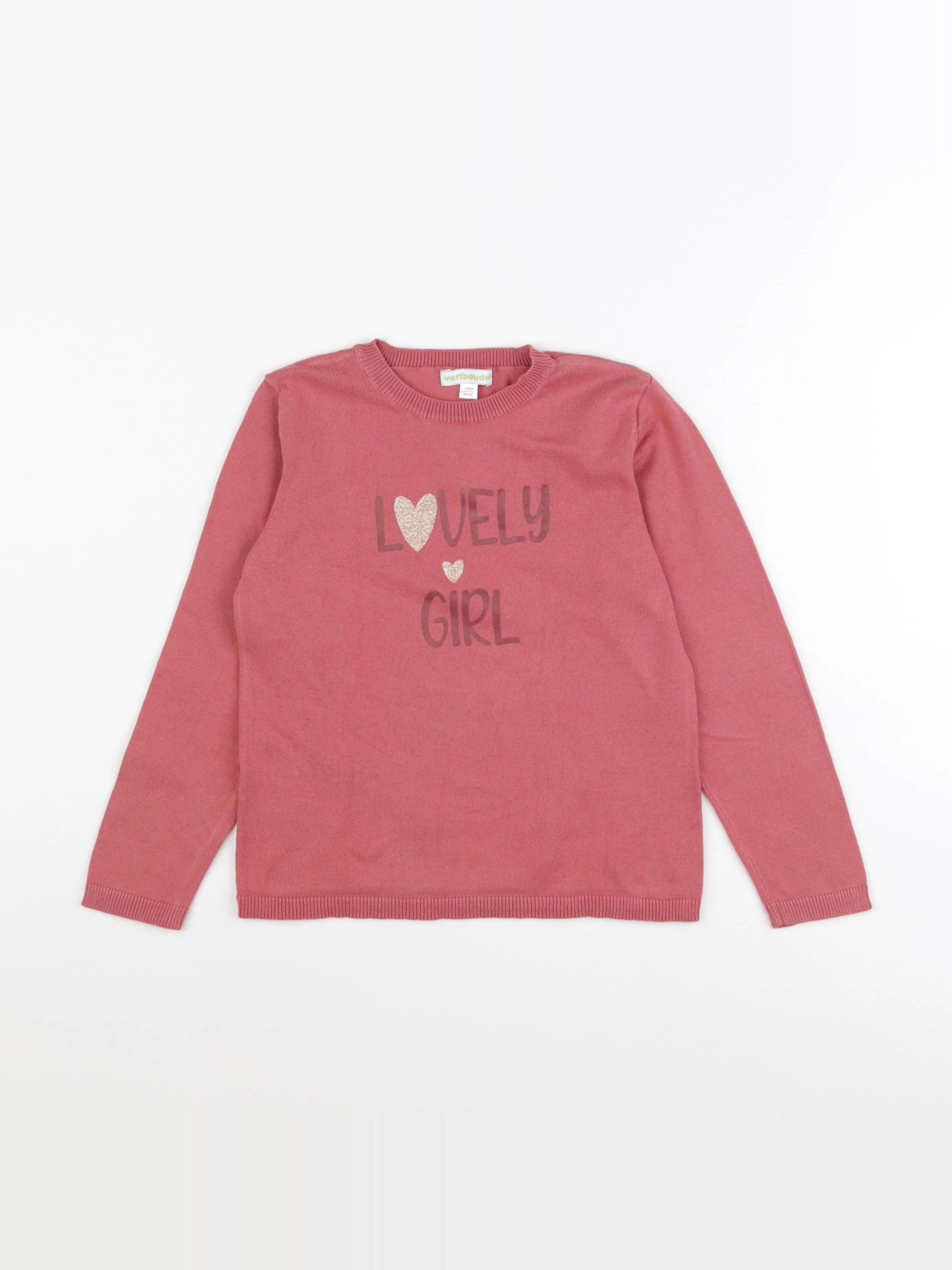 Vertbaudet - pull rose - 6 ans