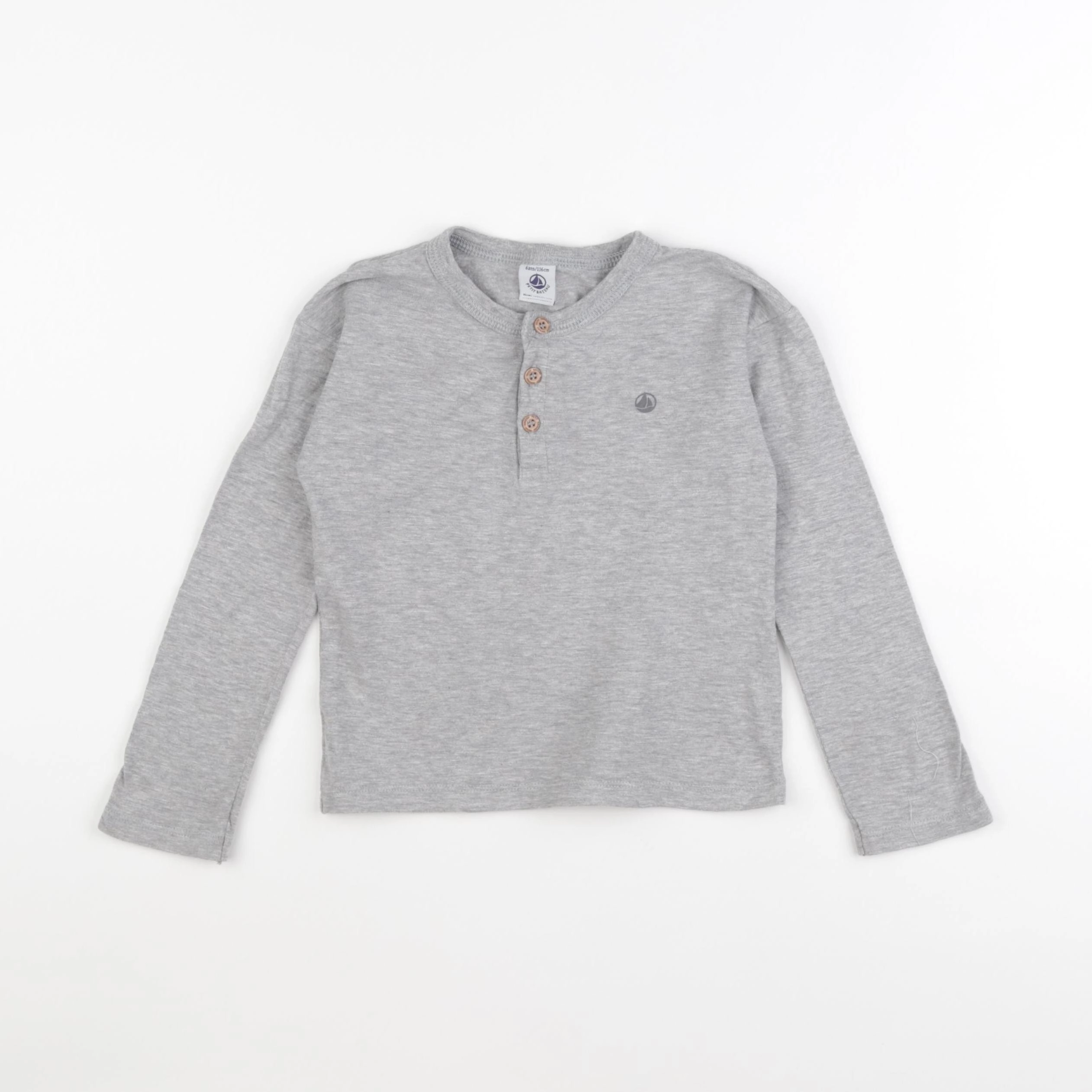 Petit Bateau - tee-shirt gris - 6 ans