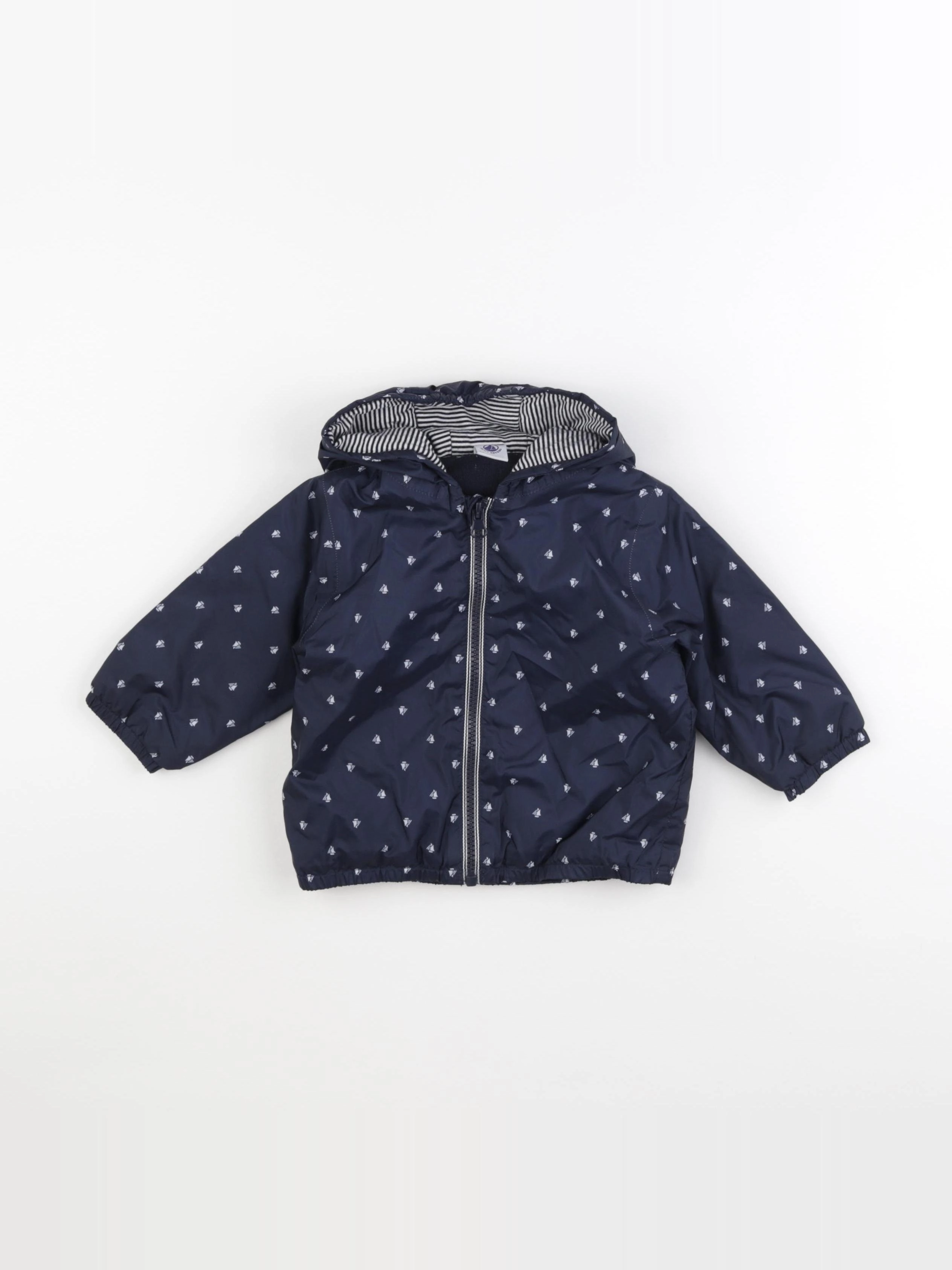 Petit Bateau - veste doublé bleu - 12 mois