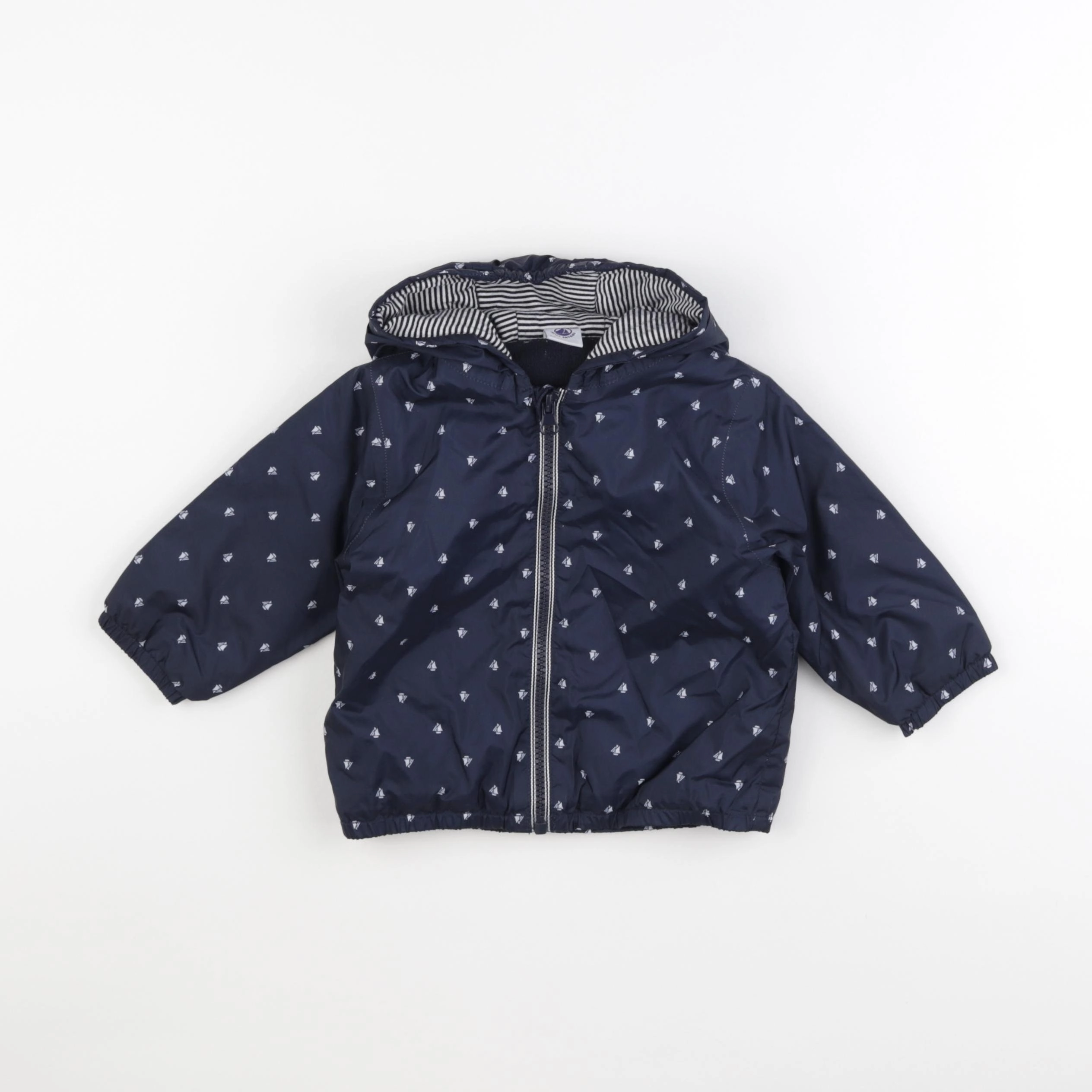 Petit Bateau - veste doublé bleu - 12 mois