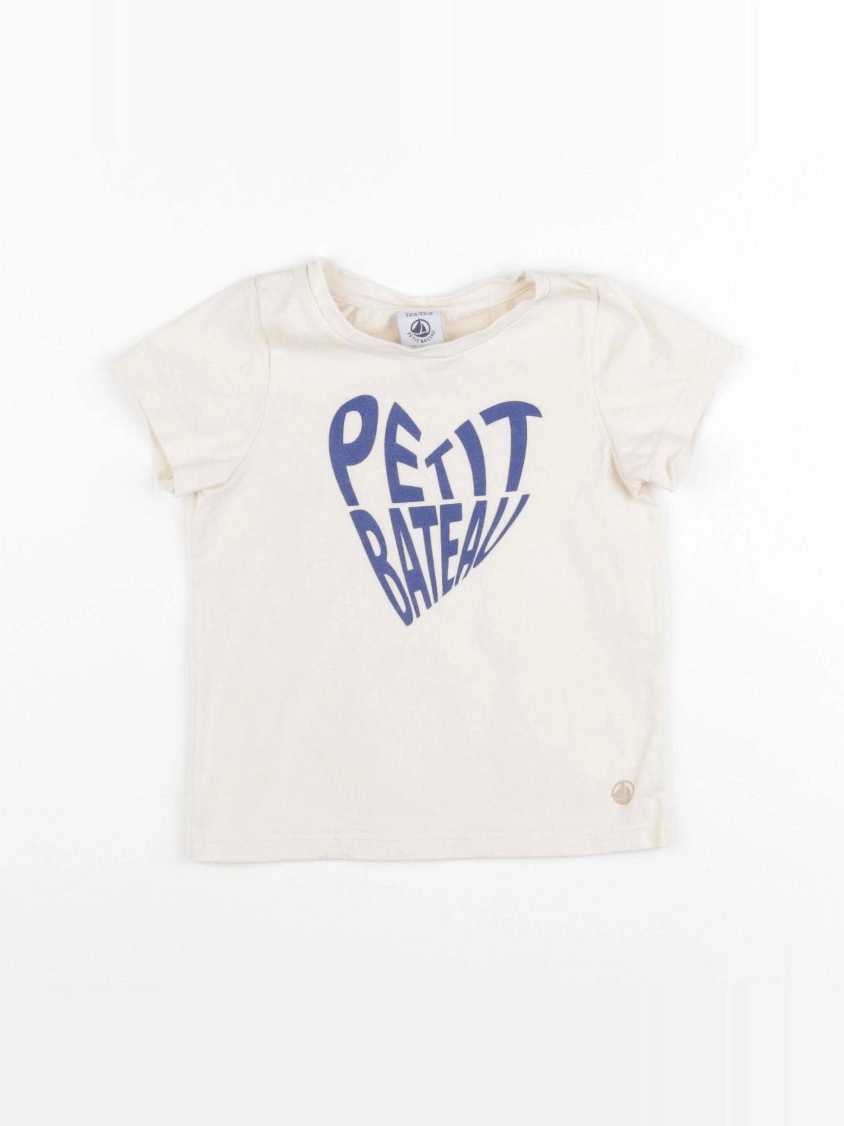 Petit Bateau - tee-shirt beige, bleu - 3 ans