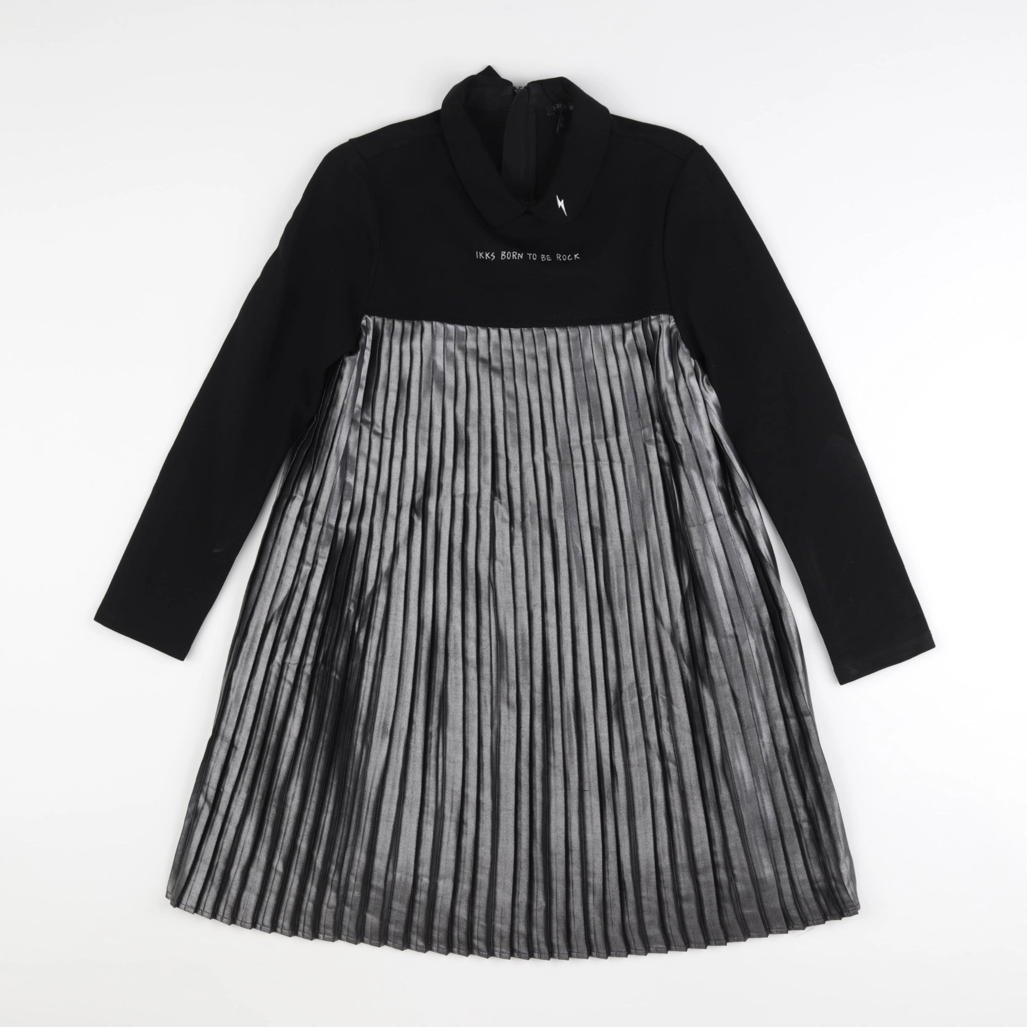 IKKS - robe gris, noir - 10 ans