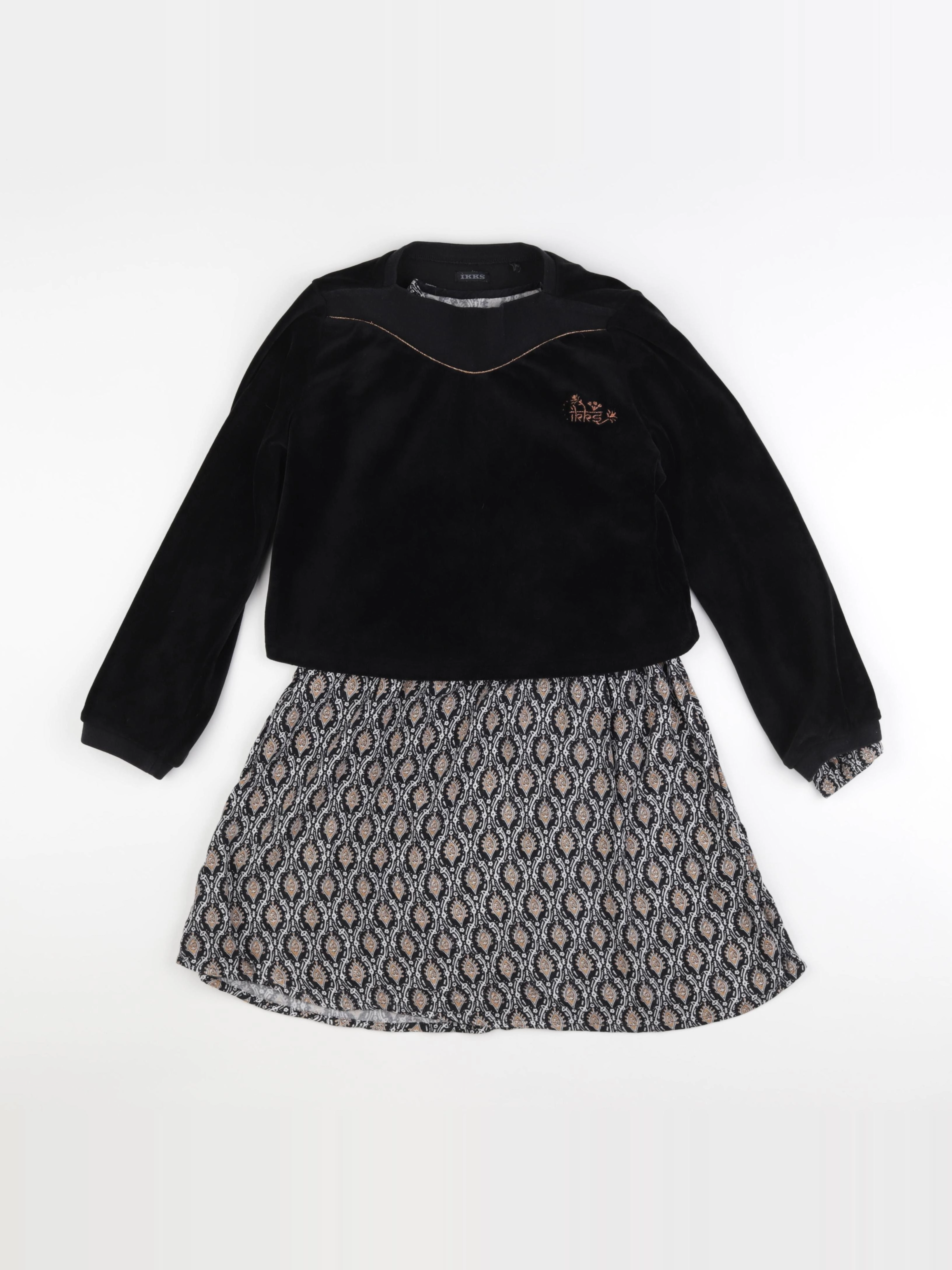 IKKS - robe gris, noir - 10 ans