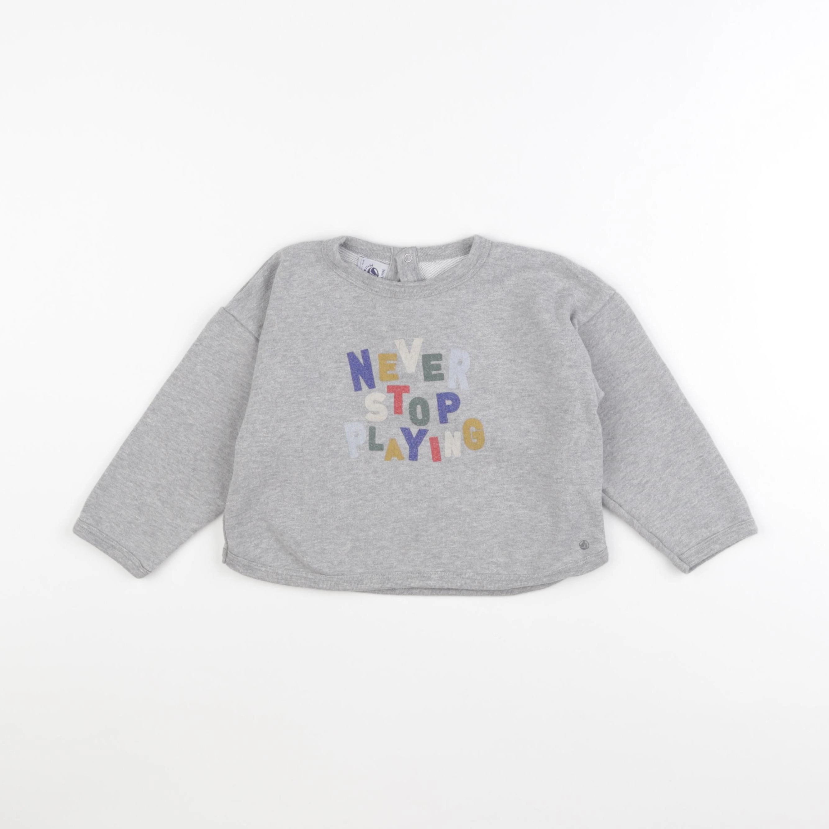 Petit Bateau - sweat gris - 36 mois