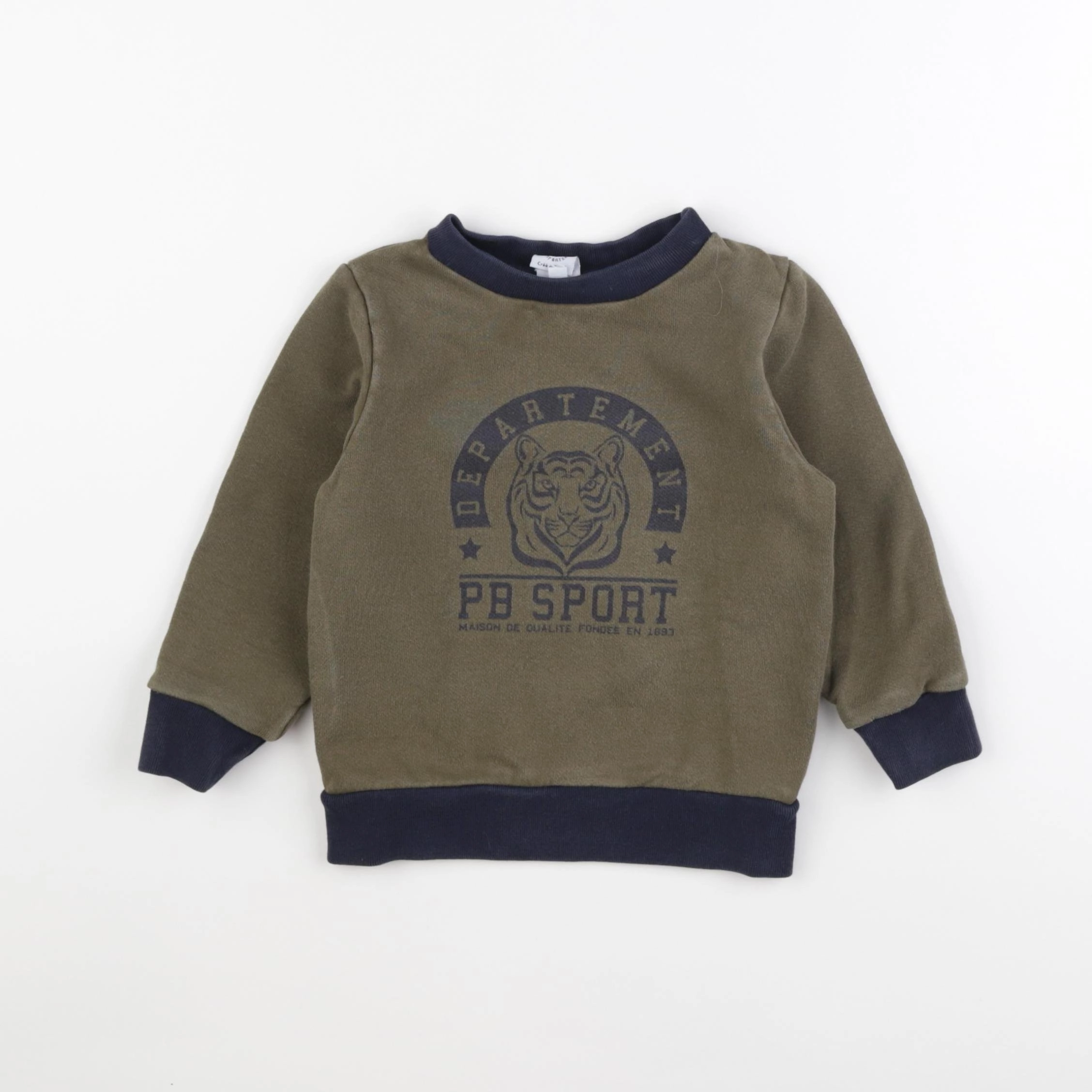 Petit Bateau - sweat bleu, vert - 3 ans