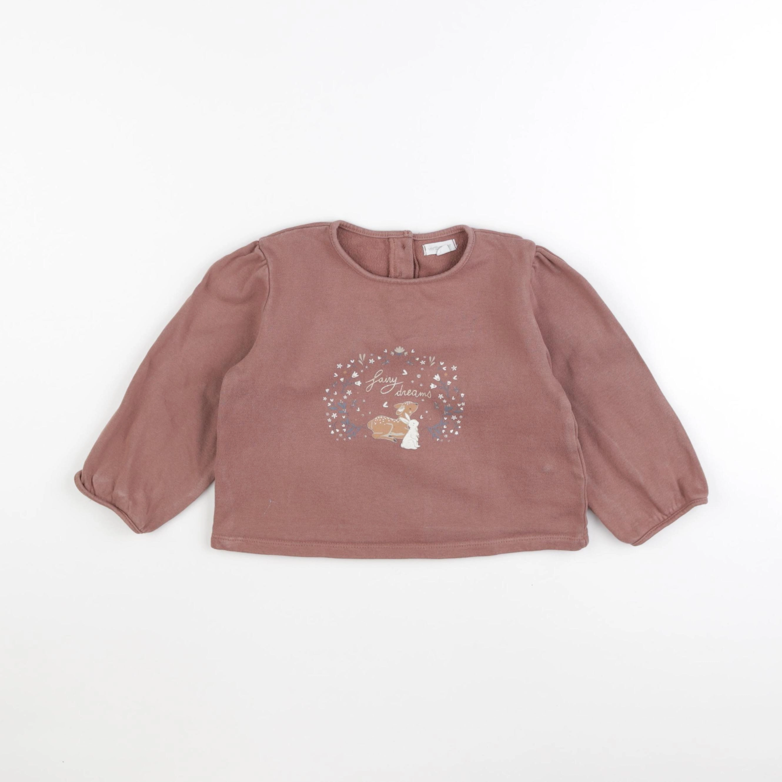 Vertbaudet - sweat marron - 24 mois