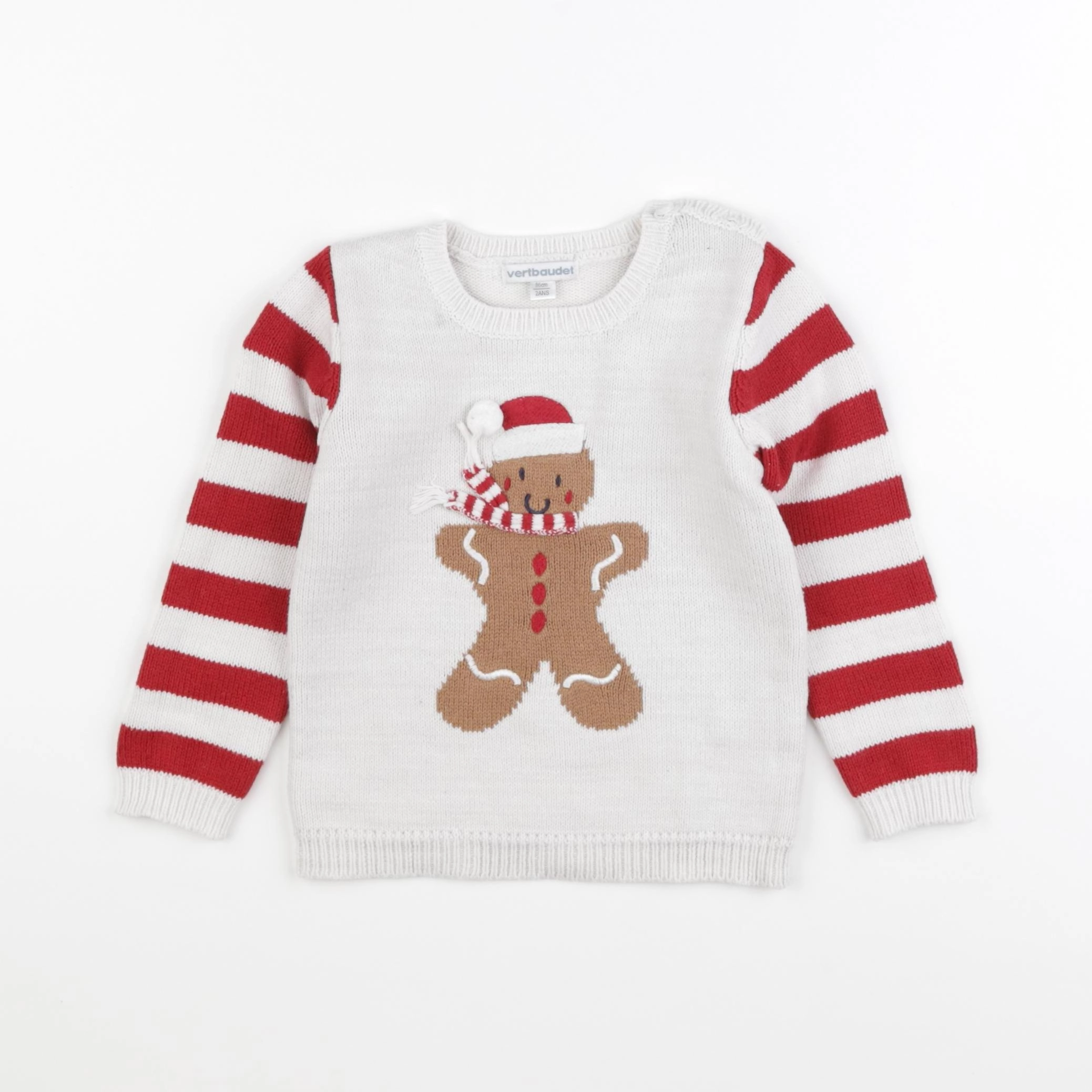 Vertbaudet - pull rouge - 2 ans