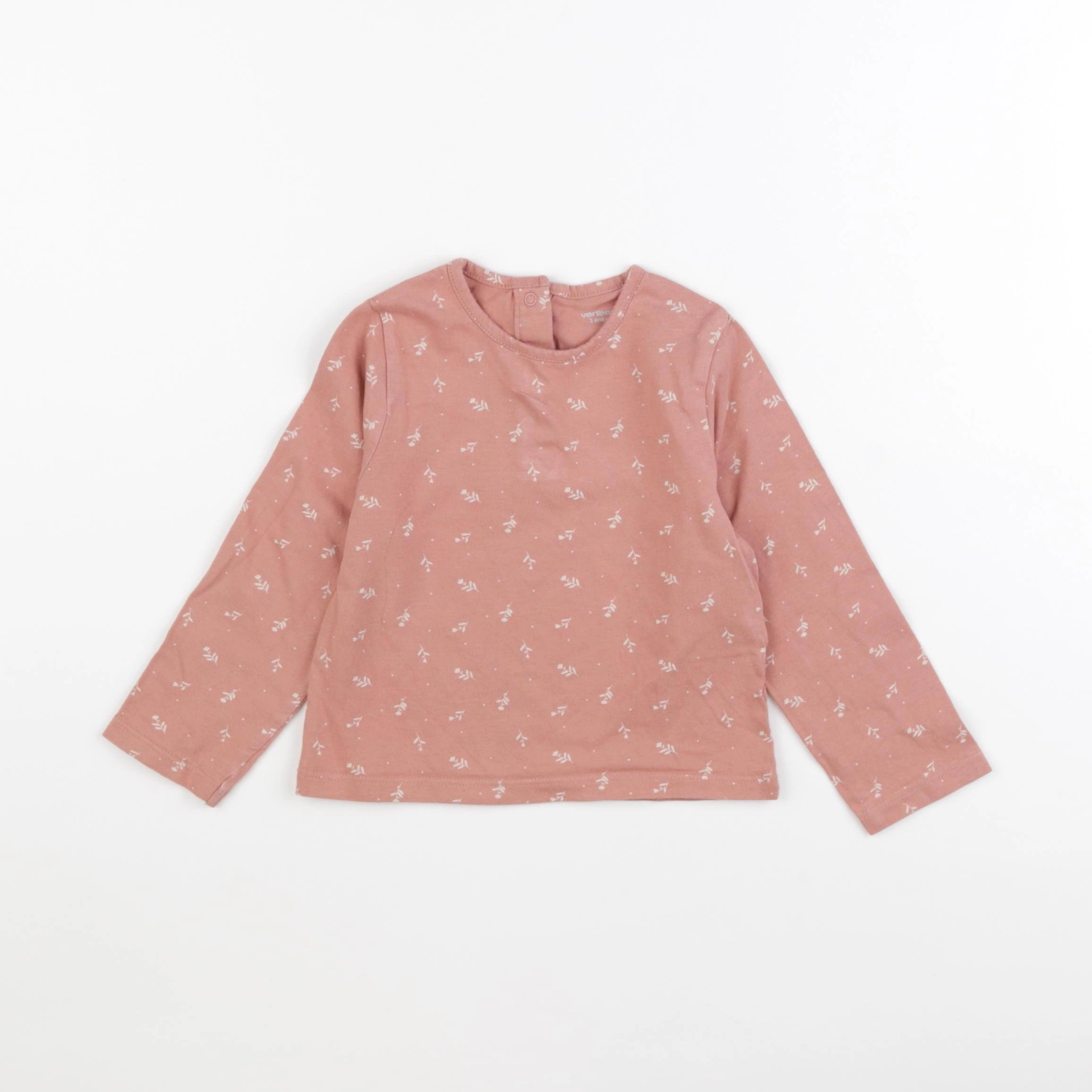 Vertbaudet - tee-shirt rose - 2 ans