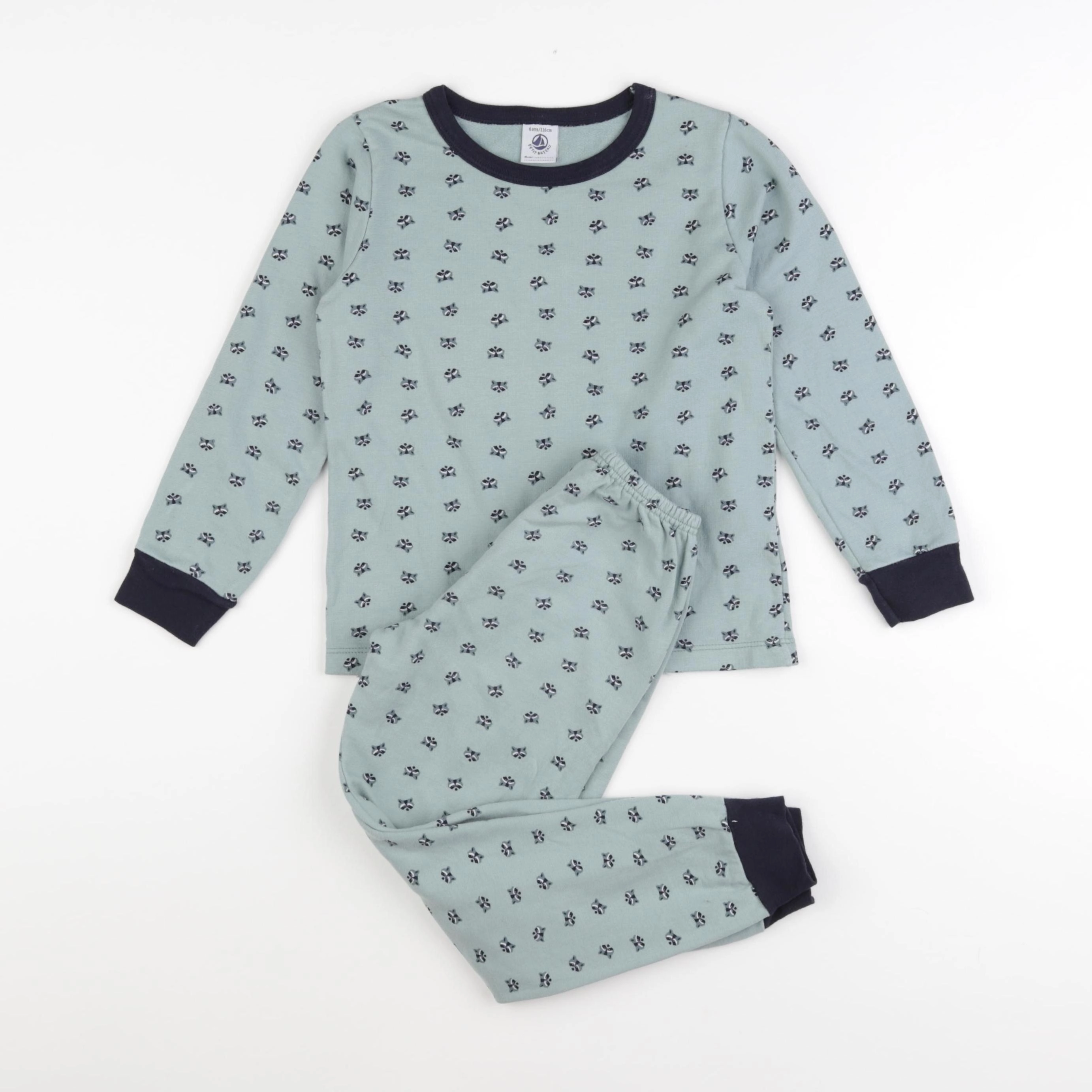 Petit Bateau - pyjama coton vert - 6 ans