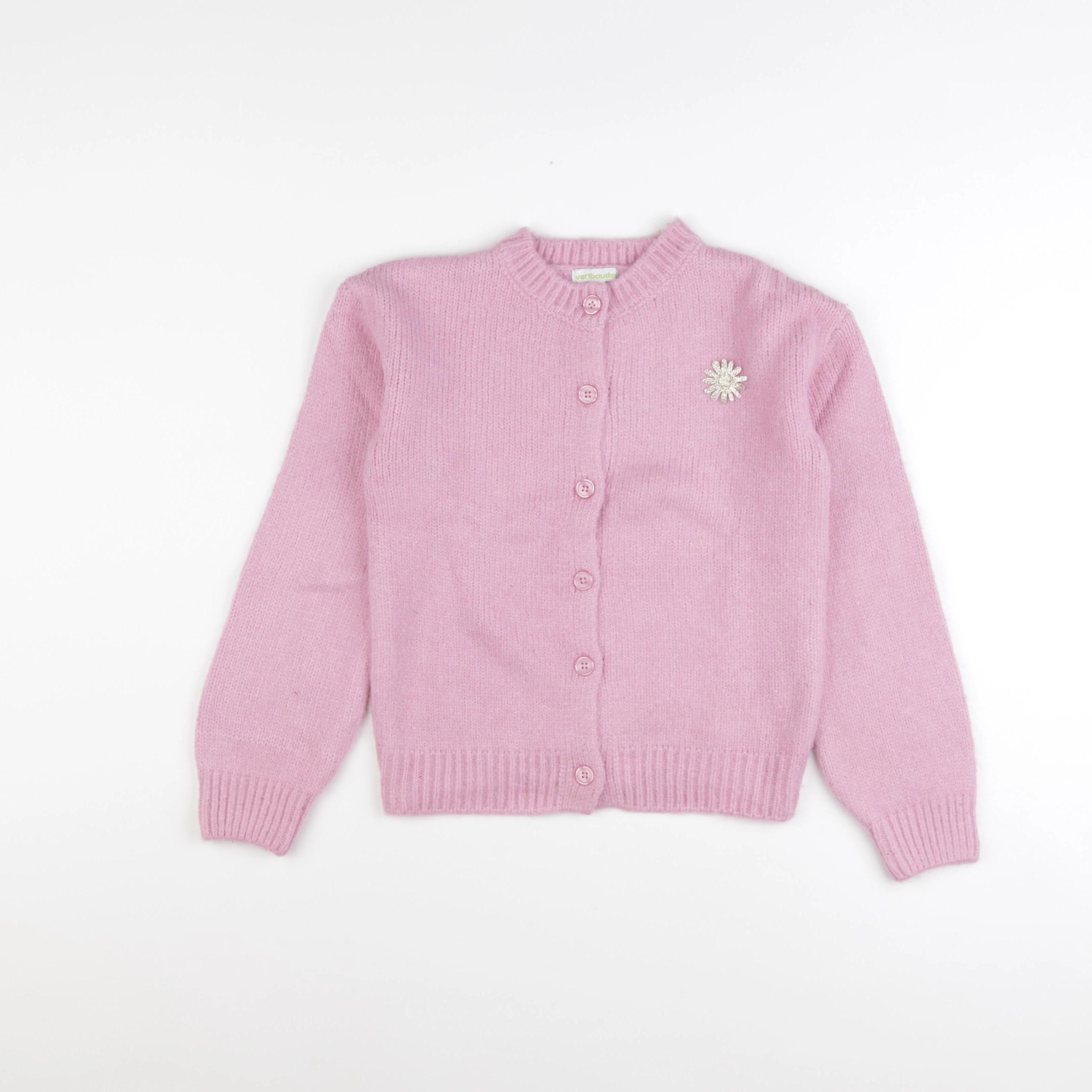 Vertbaudet - gilet rose - 8 ans