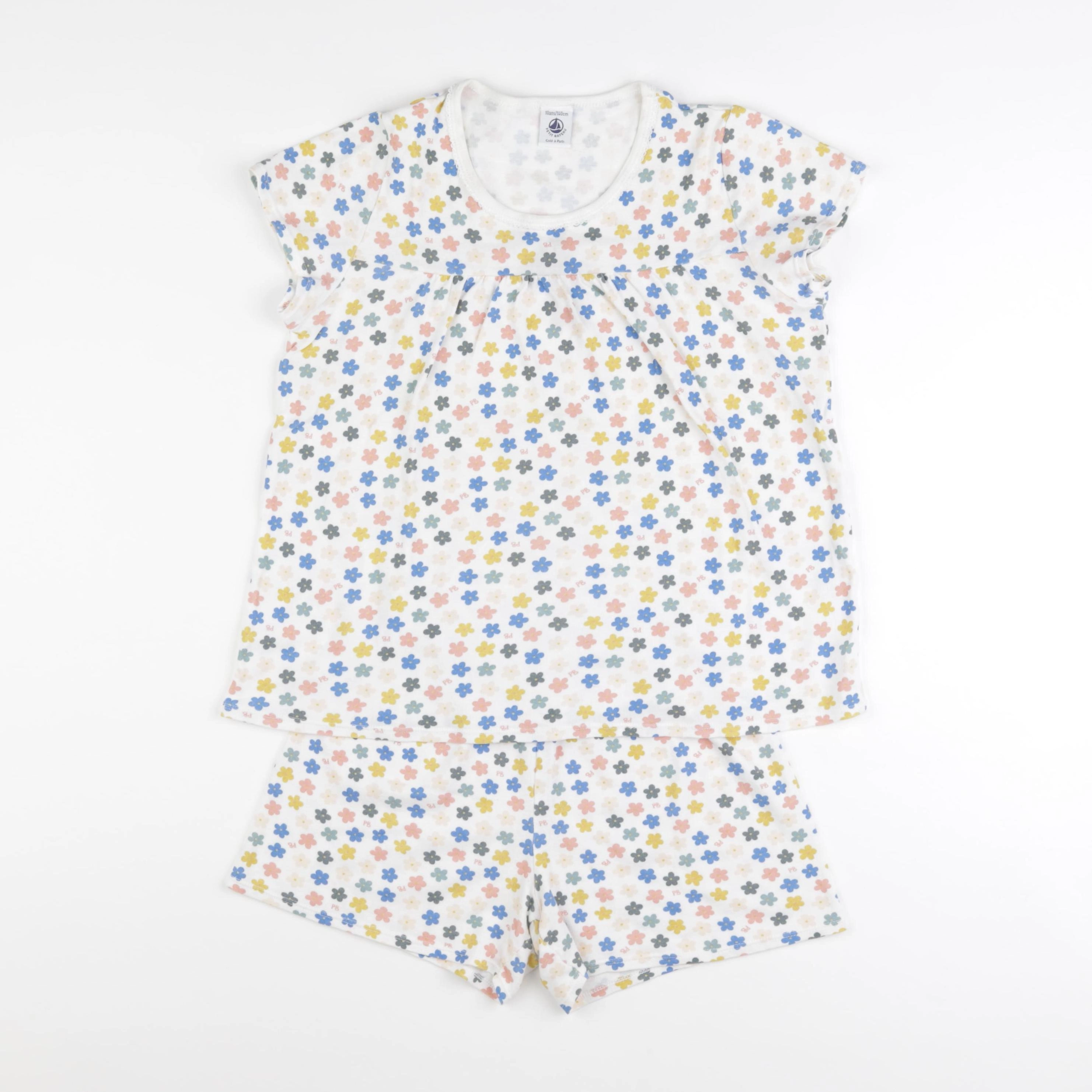 Petit Bateau - pyjama coton blanc - 10 ans