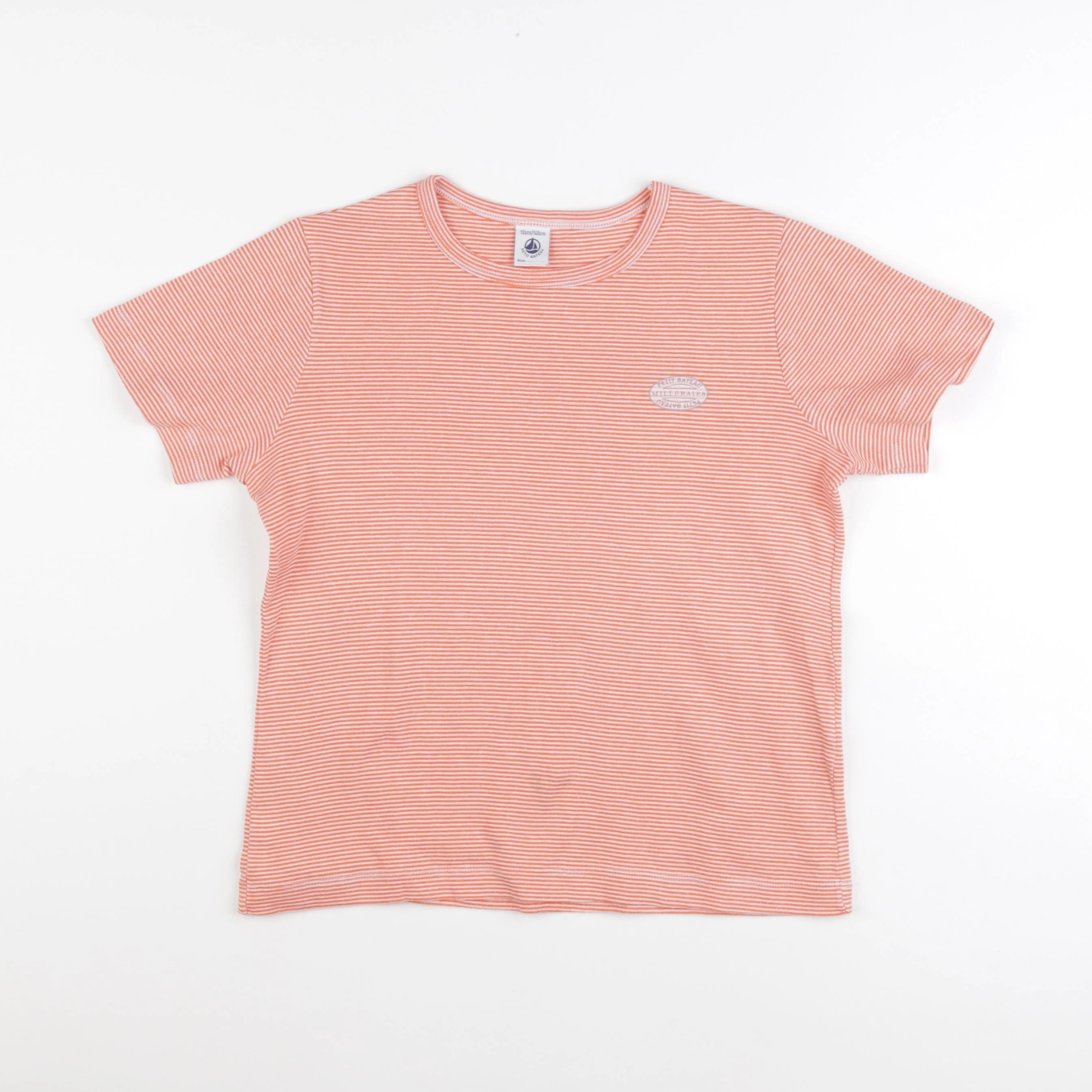 Petit Bateau - tee-shirt orange - 10 ans
