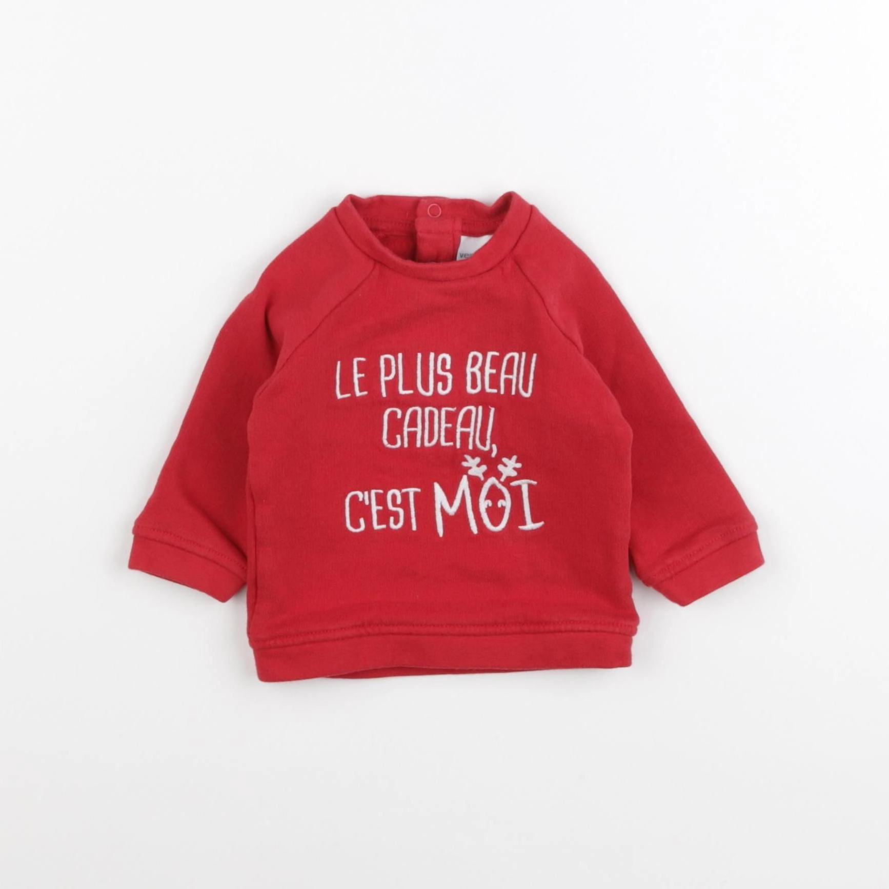 Vertbaudet - sweat rouge - 3 mois