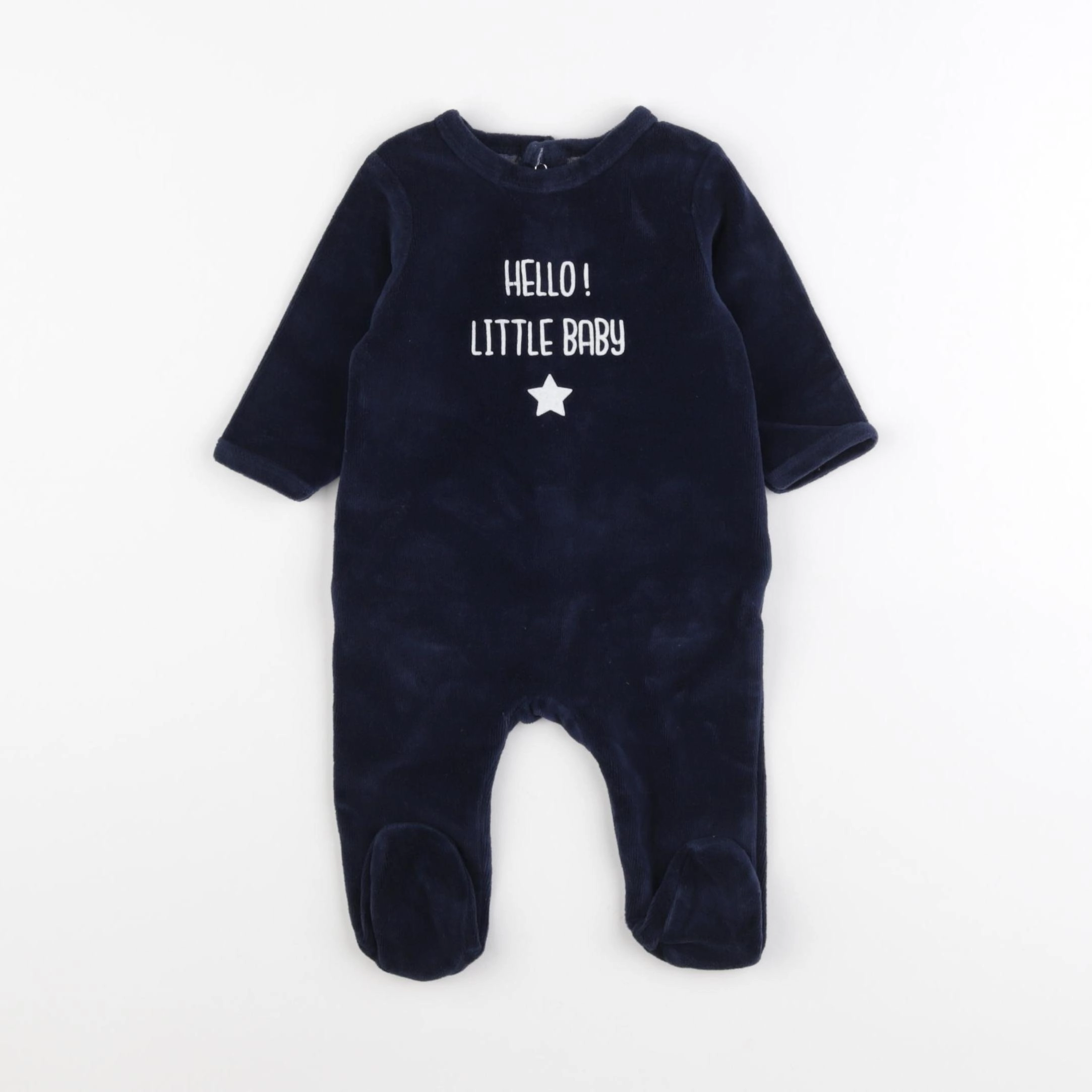 Vertbaudet - pyjama velours bleu - 3 mois