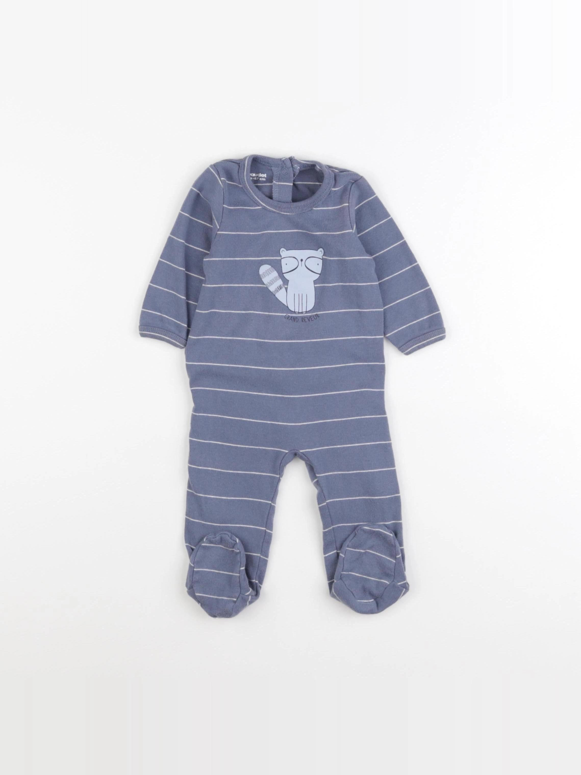 Vertbaudet - pyjama coton bleu - 6 mois