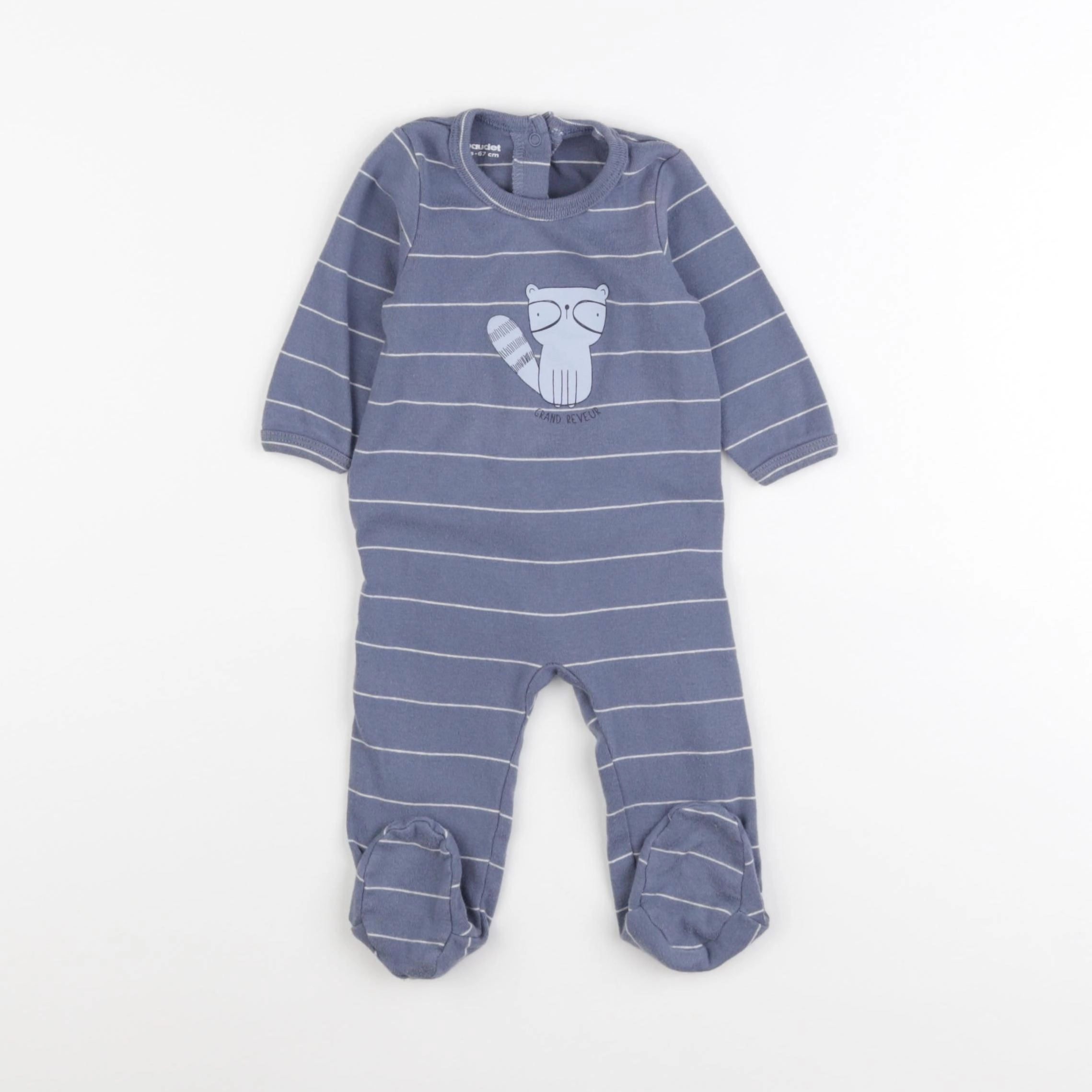 Vertbaudet - pyjama coton bleu - 6 mois