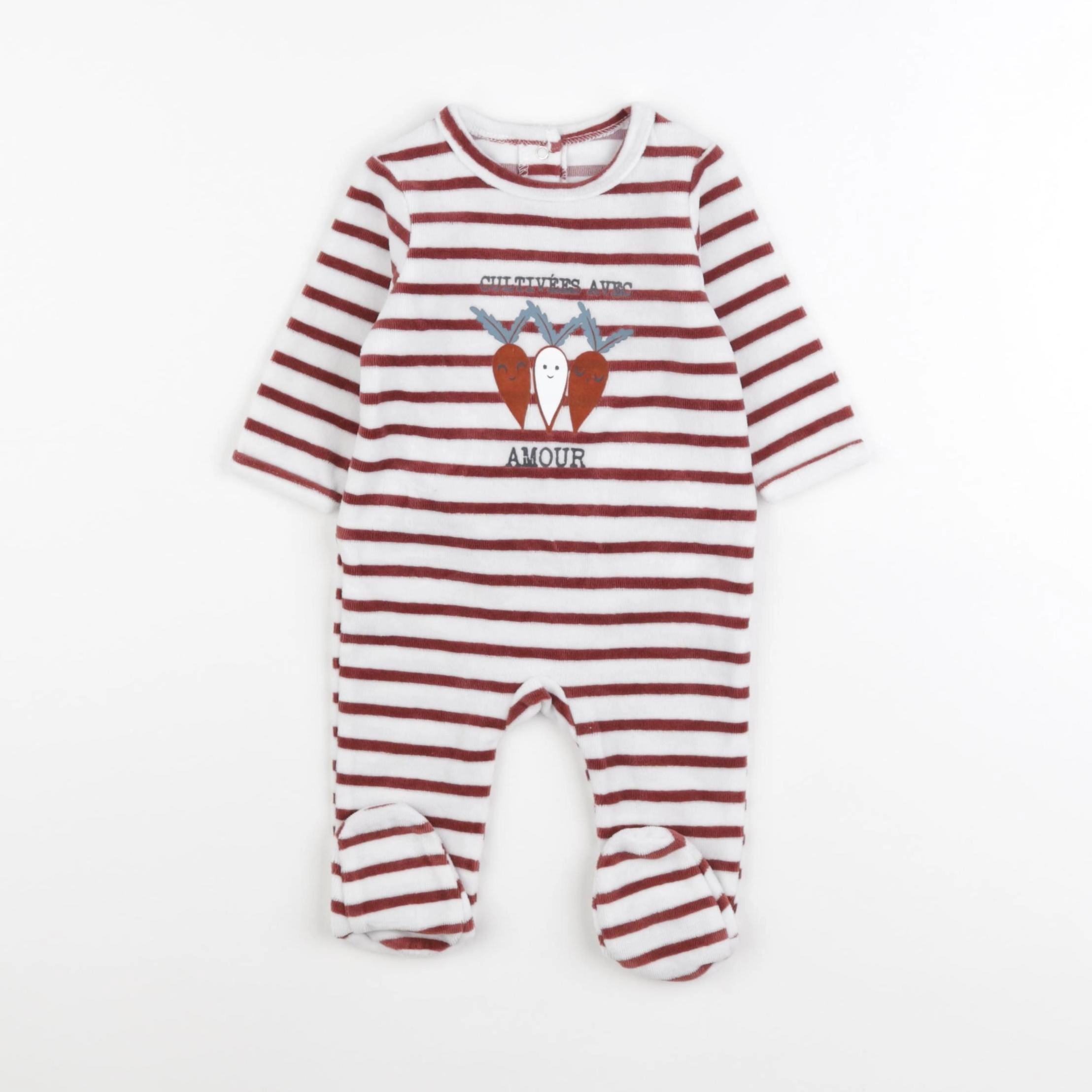 Vertbaudet - pyjama velours blanc - 3 mois
