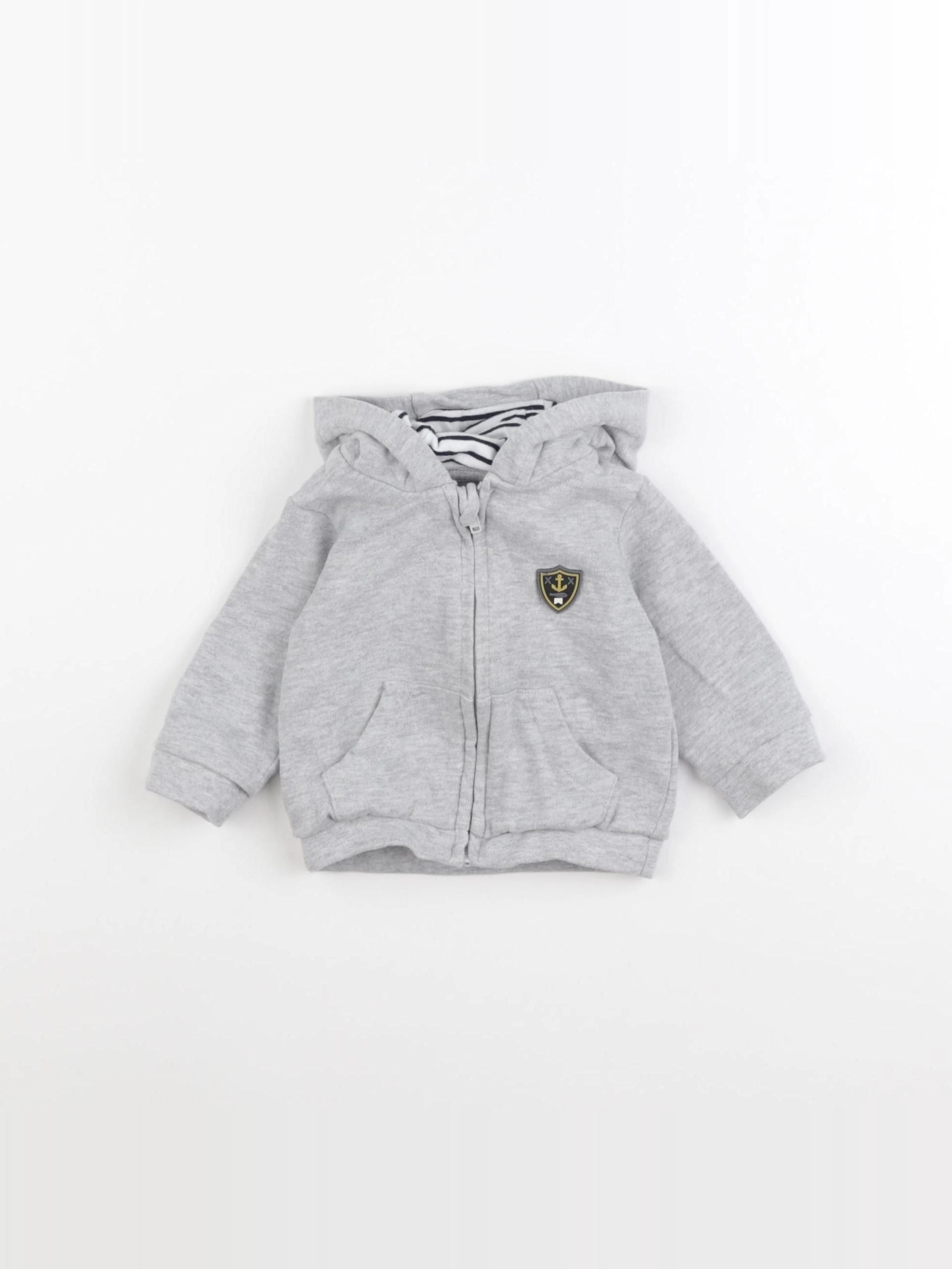 Vertbaudet - sweat gris - 3 mois