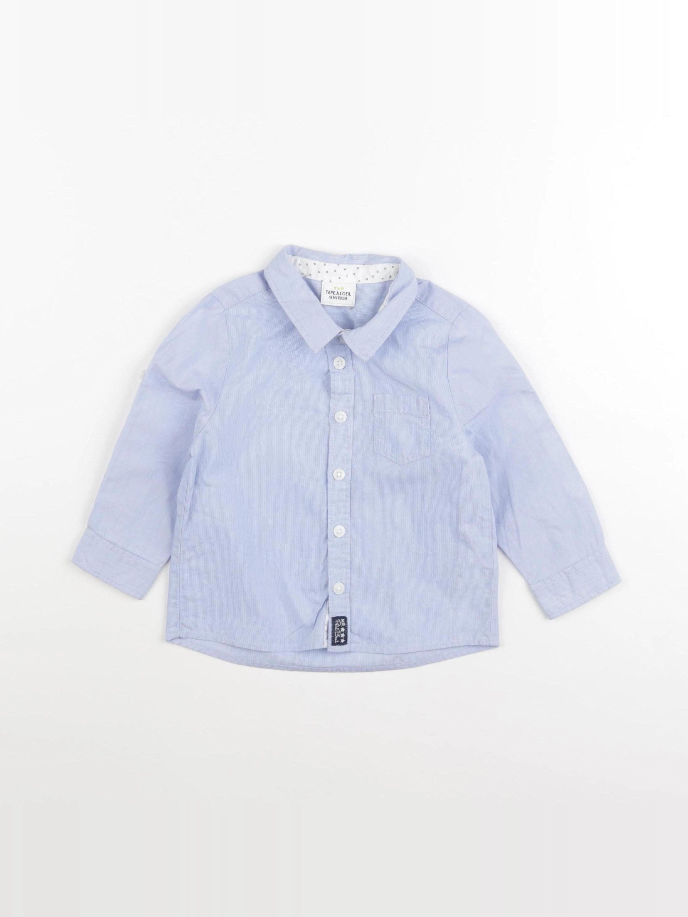 Tape à l'oeil - chemise bleu, blanc - 18 mois