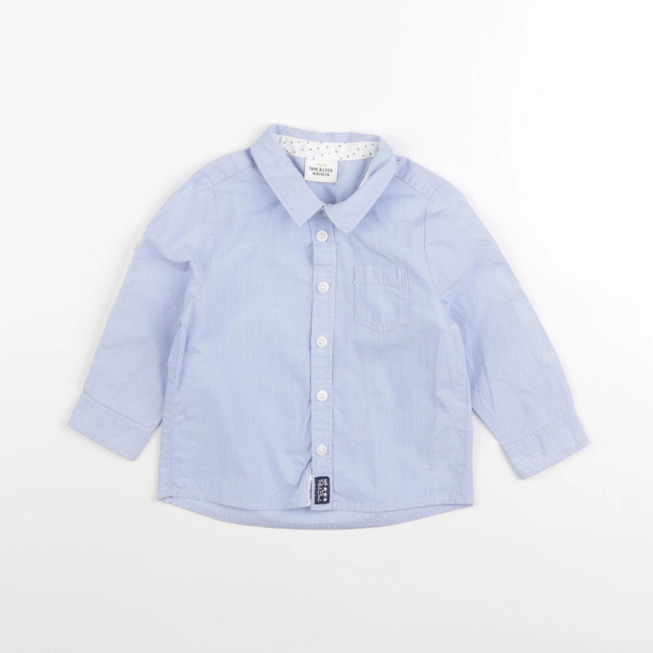 Tape à l'oeil - chemise bleu, blanc - 18 mois