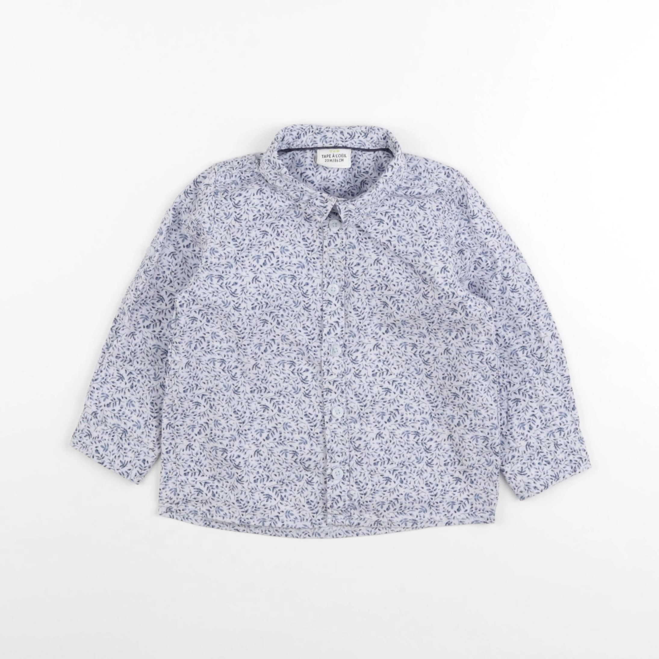 Tape à l'oeil - chemise bleu, blanc - 24 mois