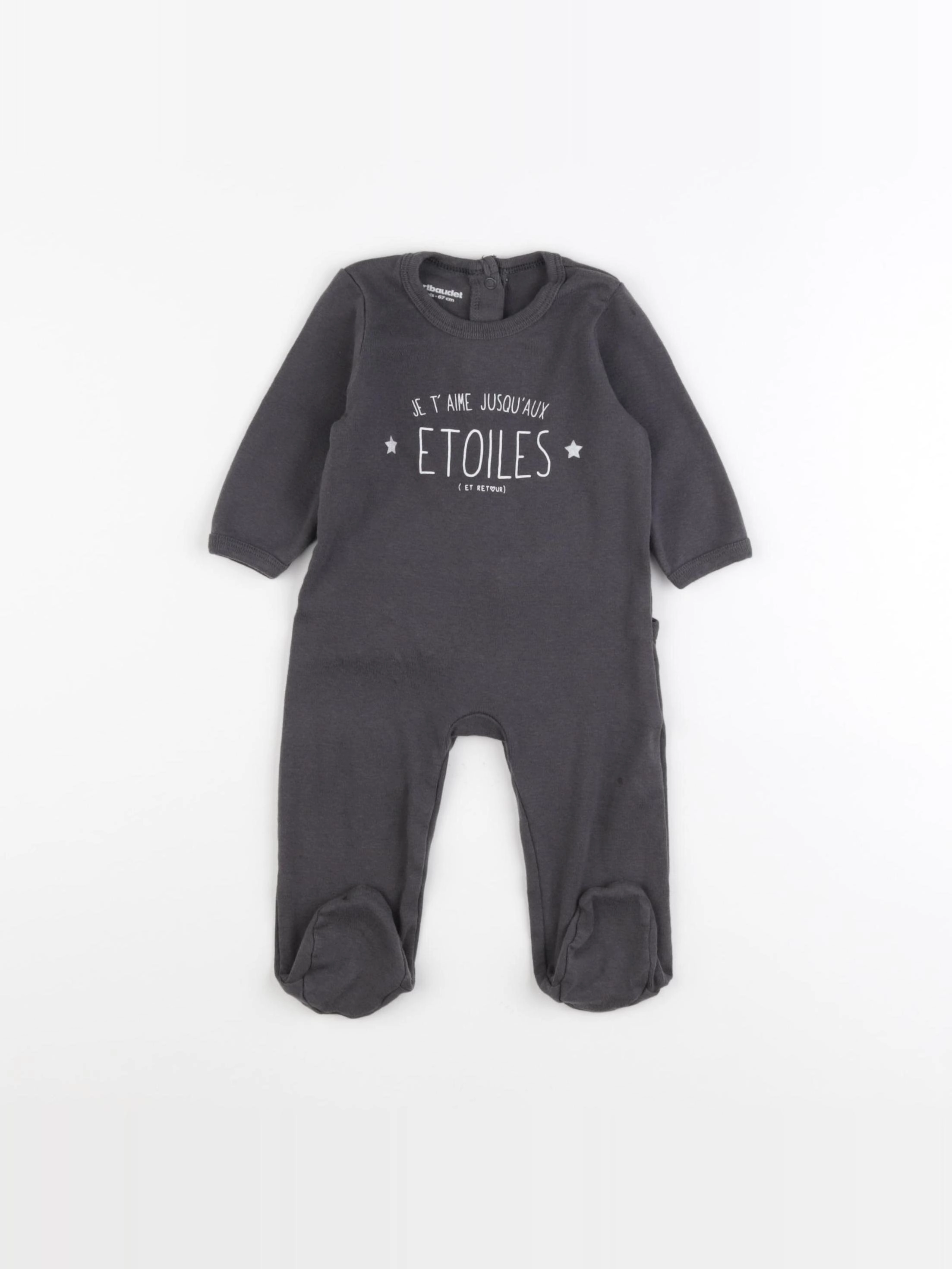 Vertbaudet - pyjama coton gris - 6 mois