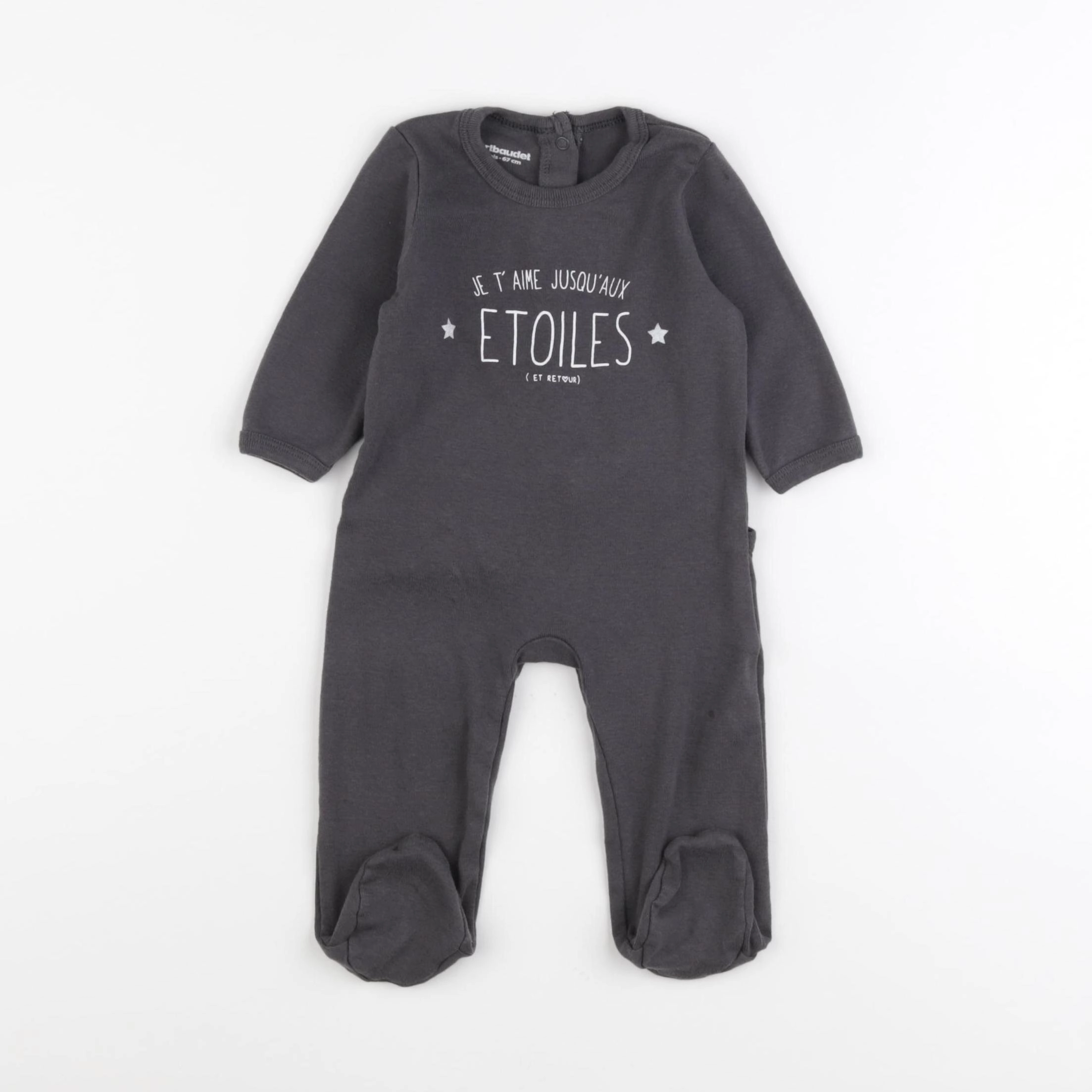 Vertbaudet - pyjama coton gris - 6 mois