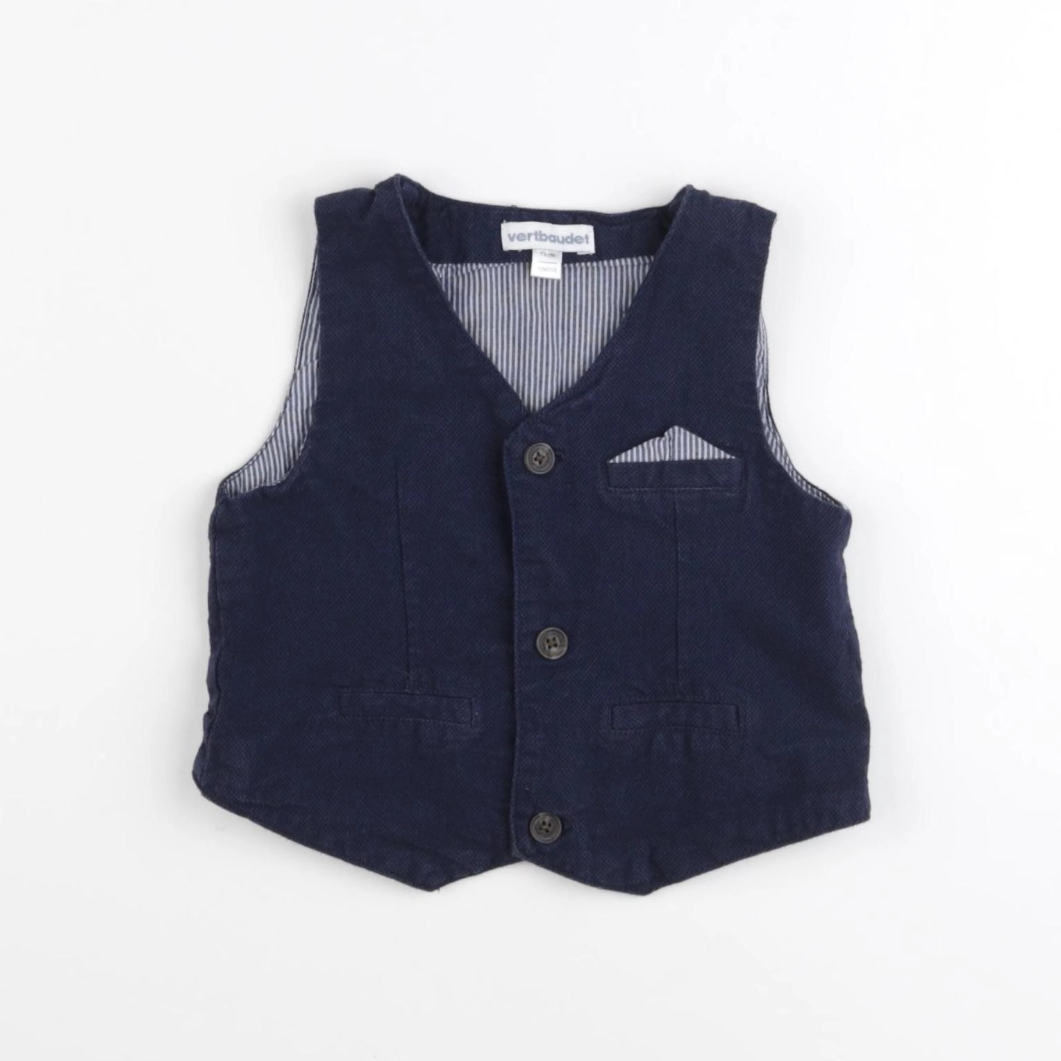 Vertbaudet - gilet bleu - 12 mois