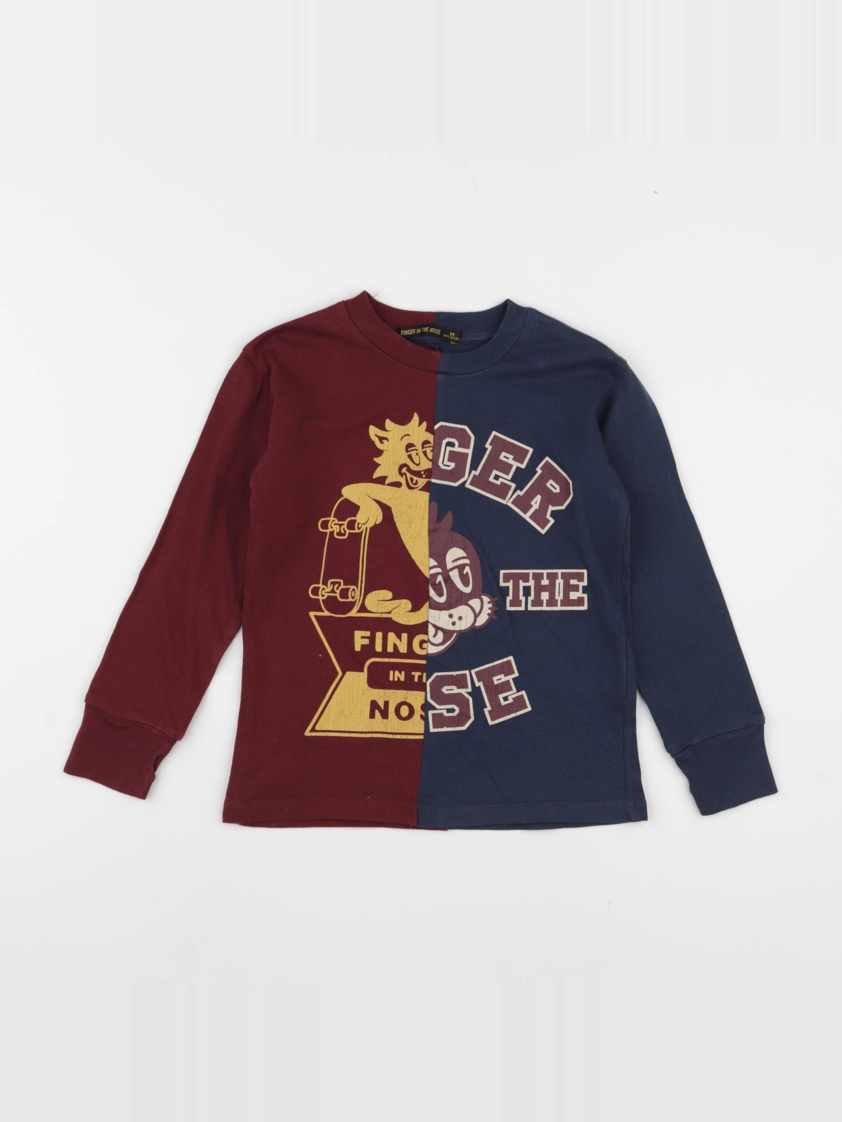 Finger in the nose - tee-shirt bleu, rouge - 4/5 ans