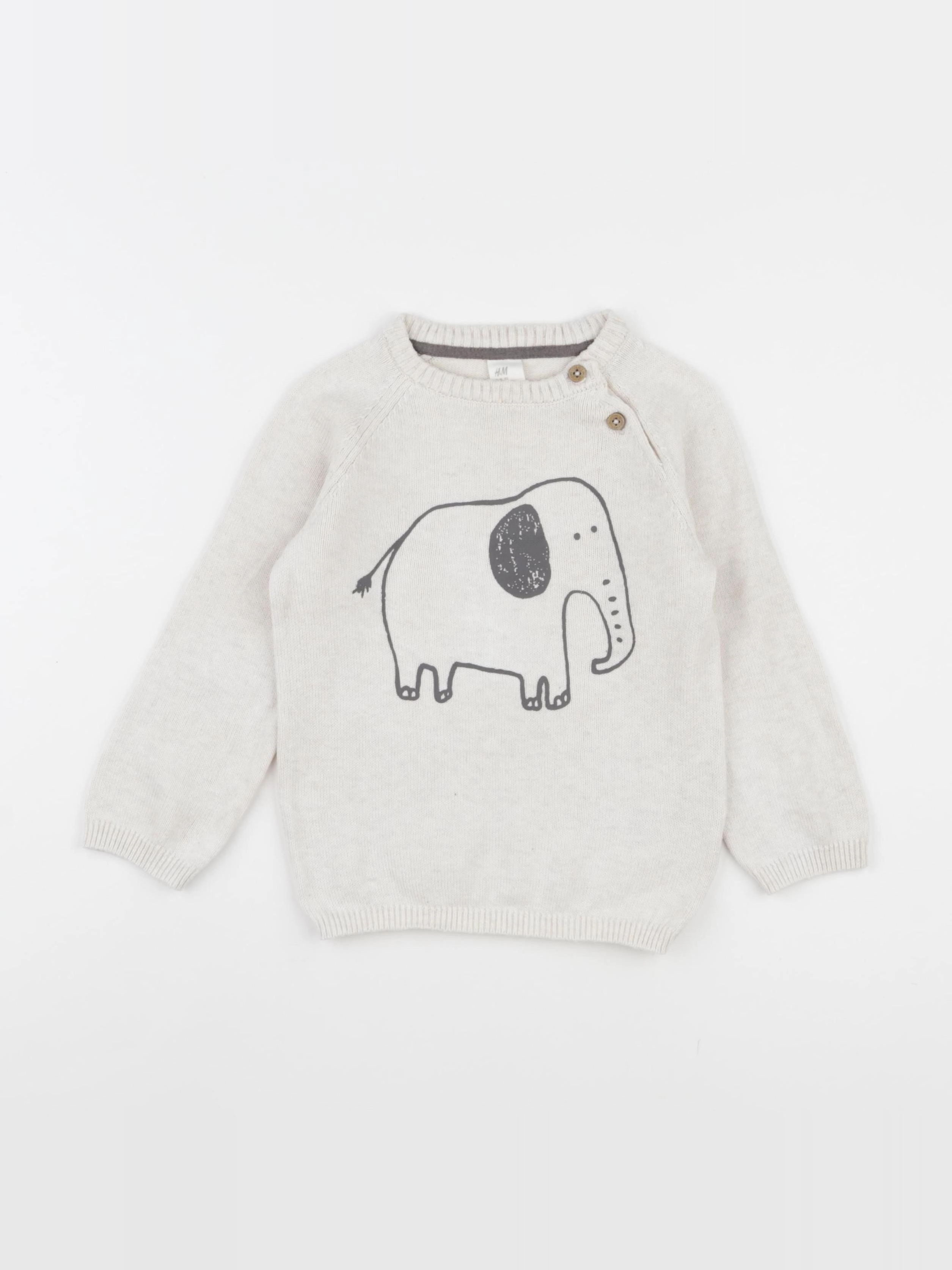 H&M - pull beige - 18/24 mois