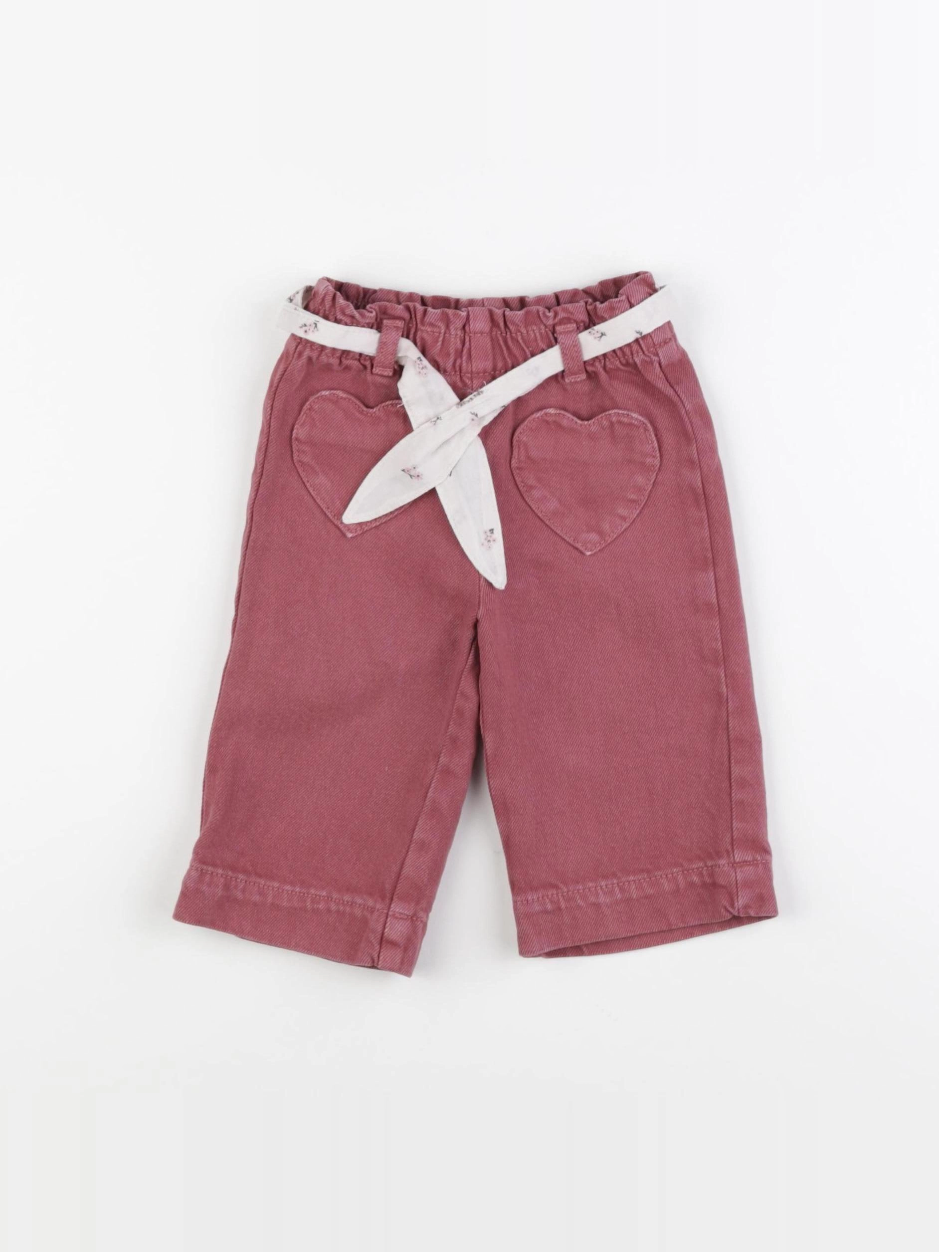 Vertbaudet - pantalon rouge - 6 mois