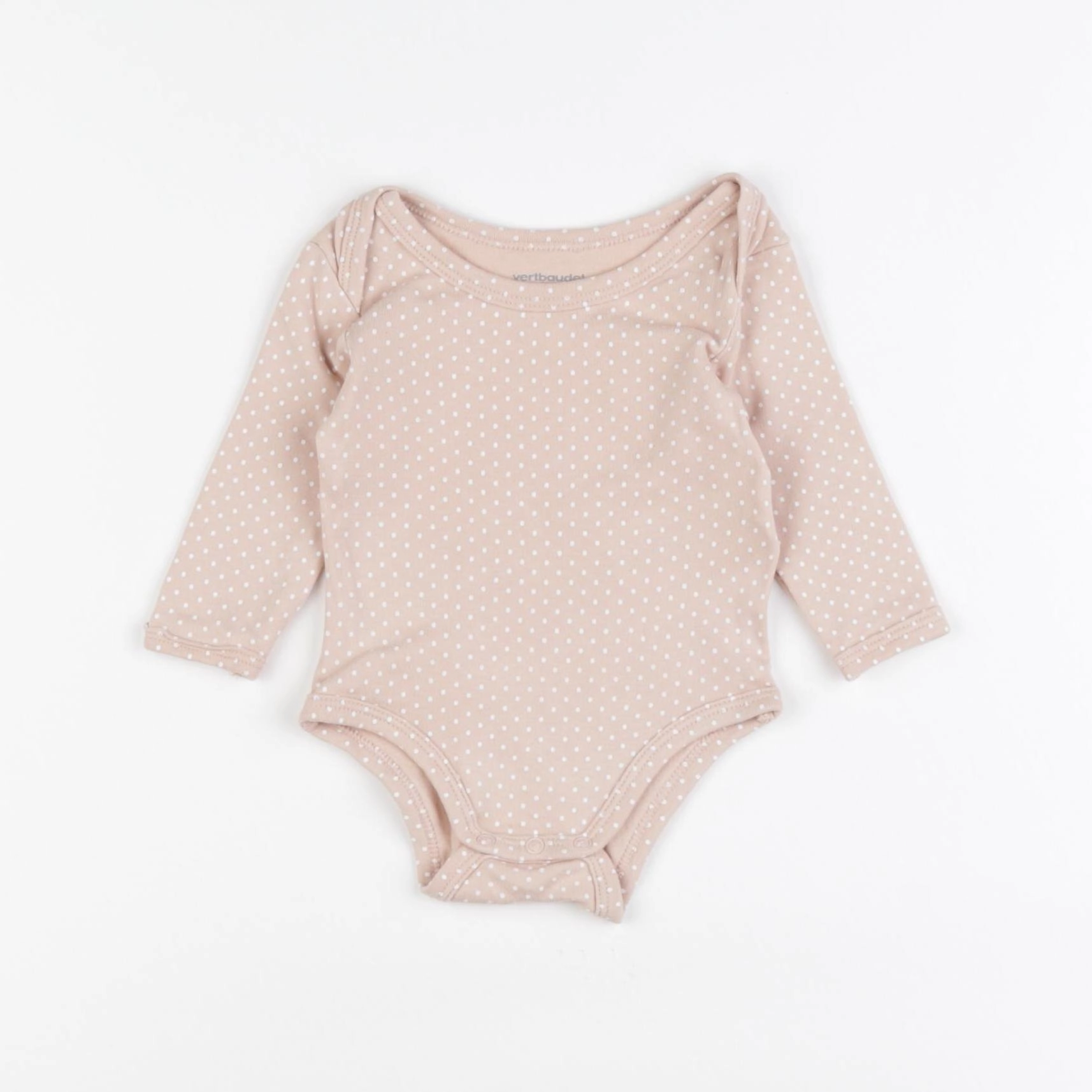 Vertbaudet - body rose, blanc - 3 mois