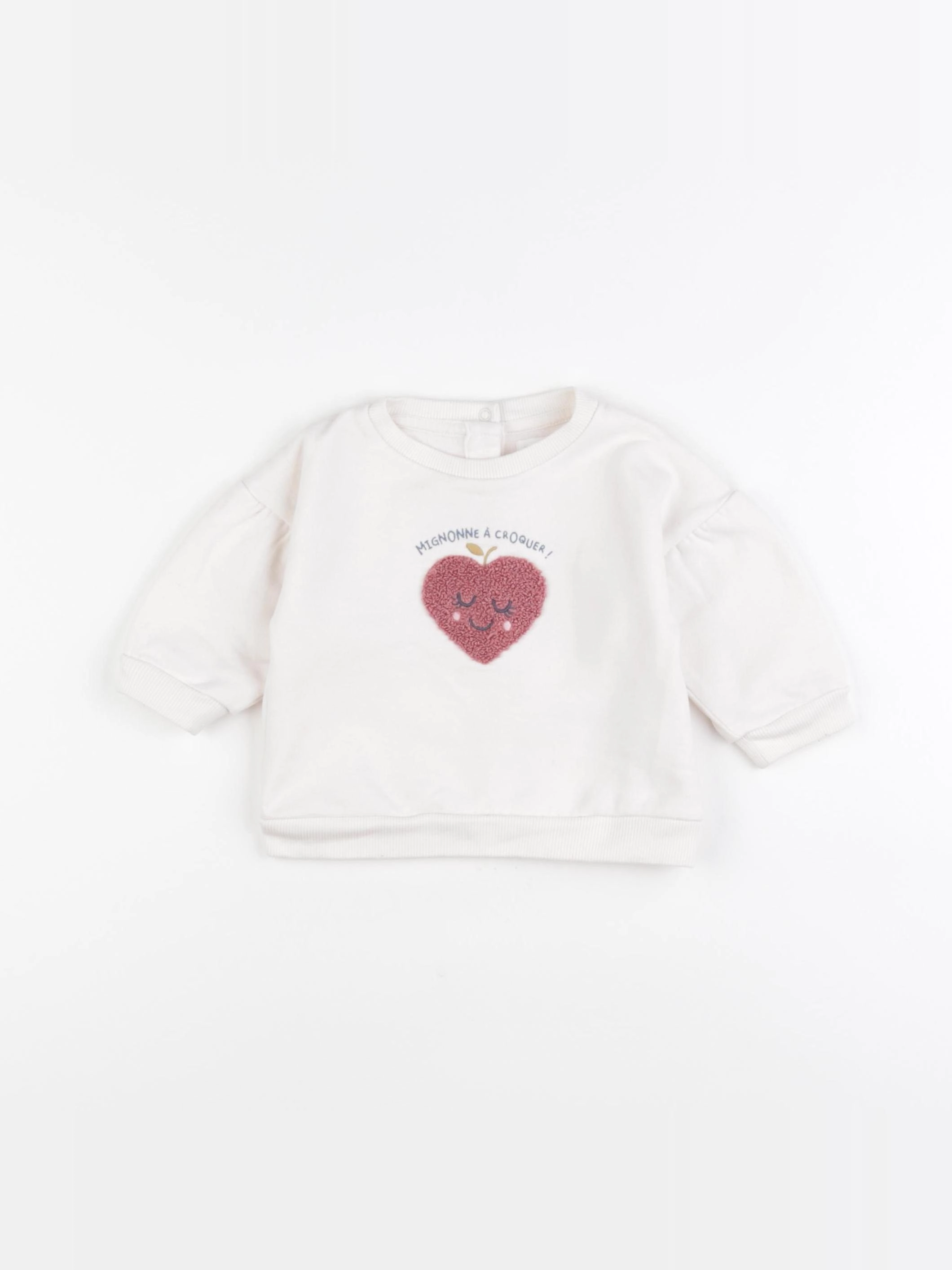 Vertbaudet - sweat blanc - 6 mois
