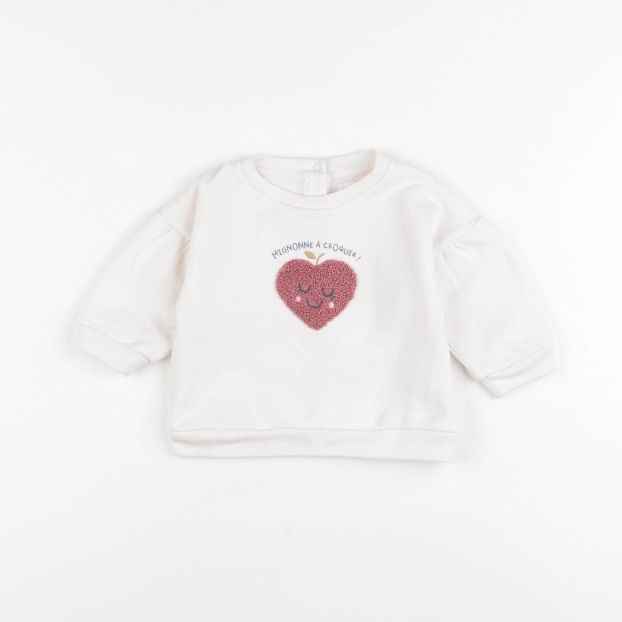 Vertbaudet - sweat blanc - 6 mois