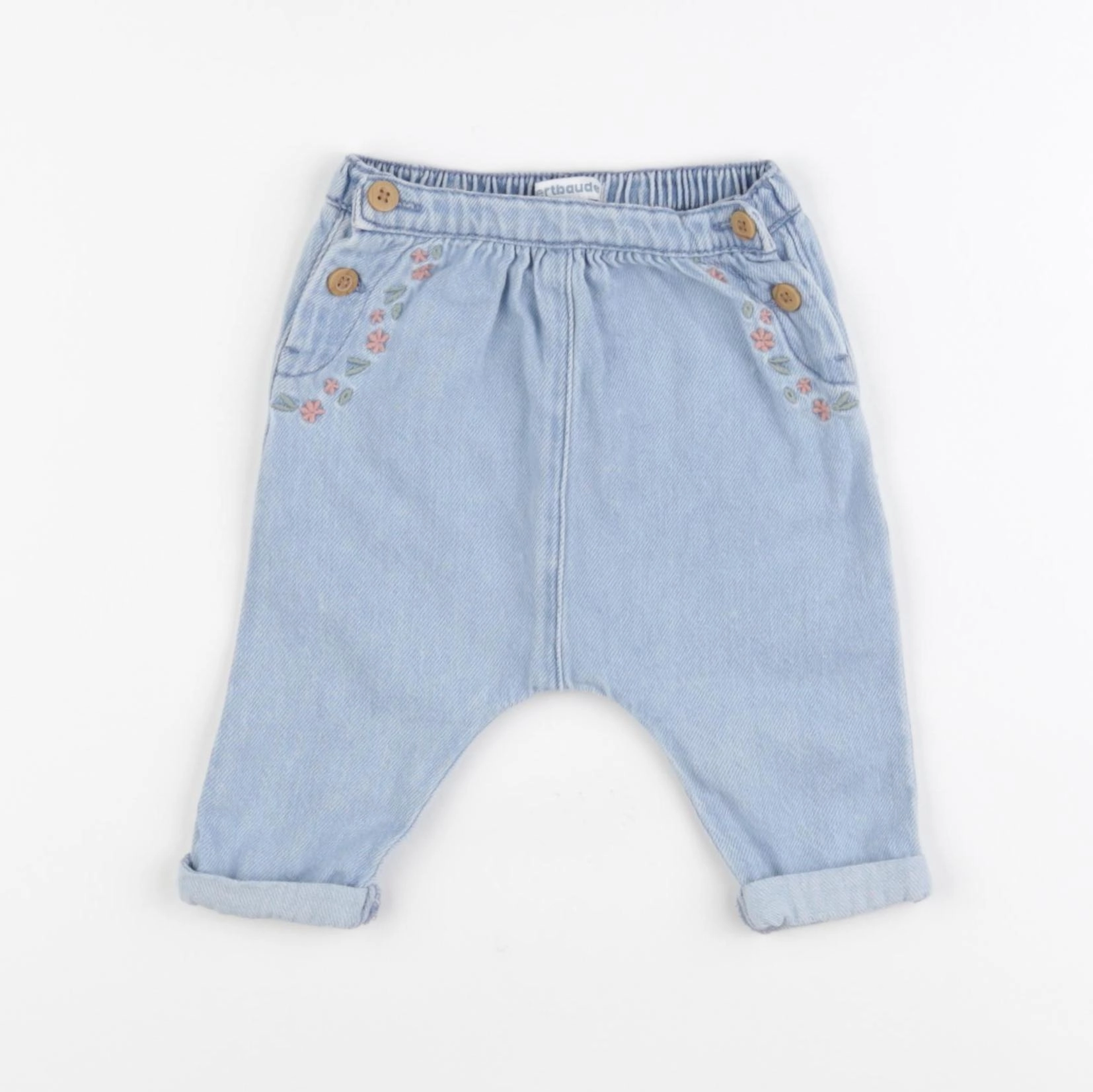 Vertbaudet - pantalon bleu - 3 mois
