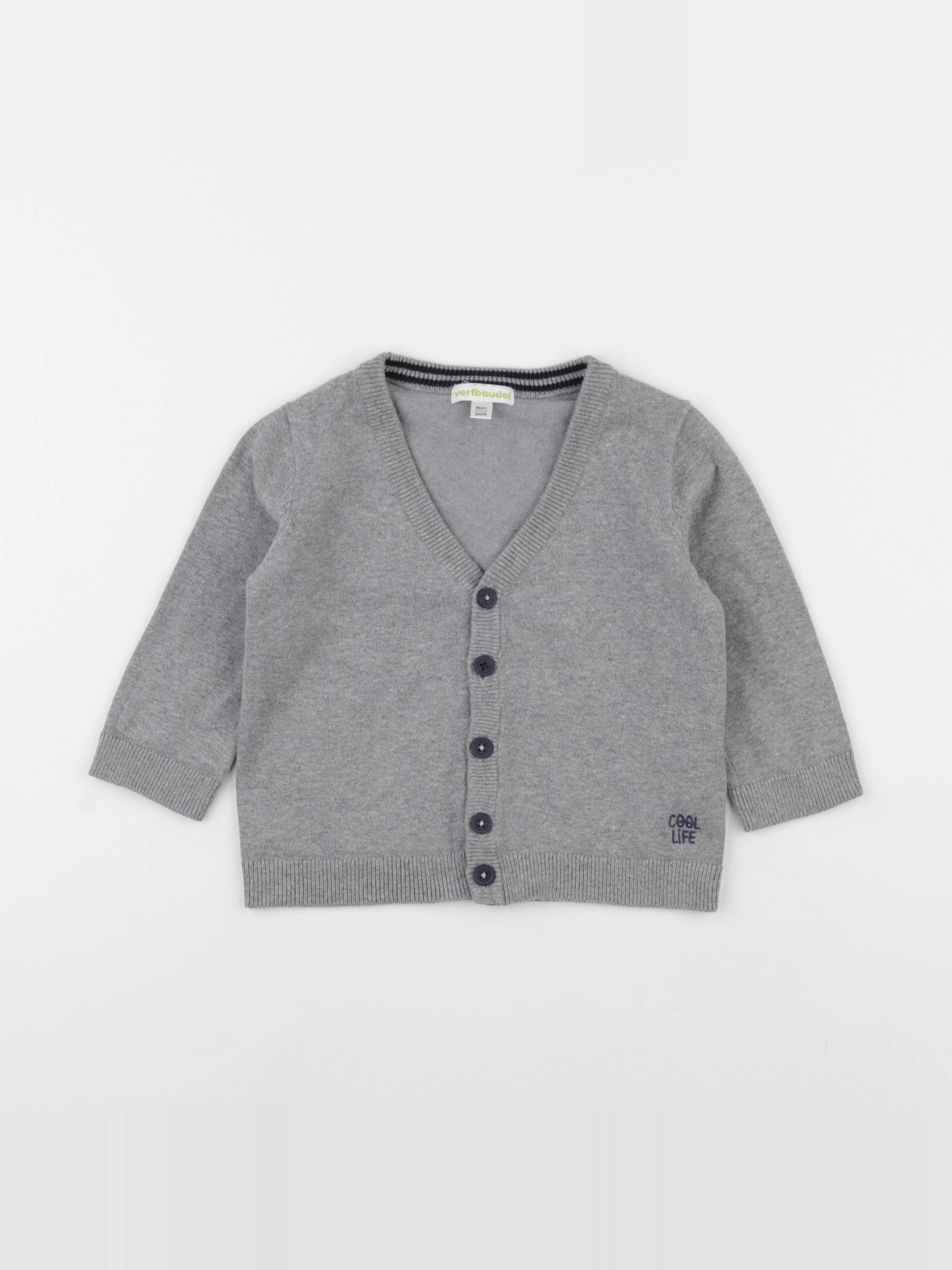 Vertbaudet - gilet gris - 2 ans
